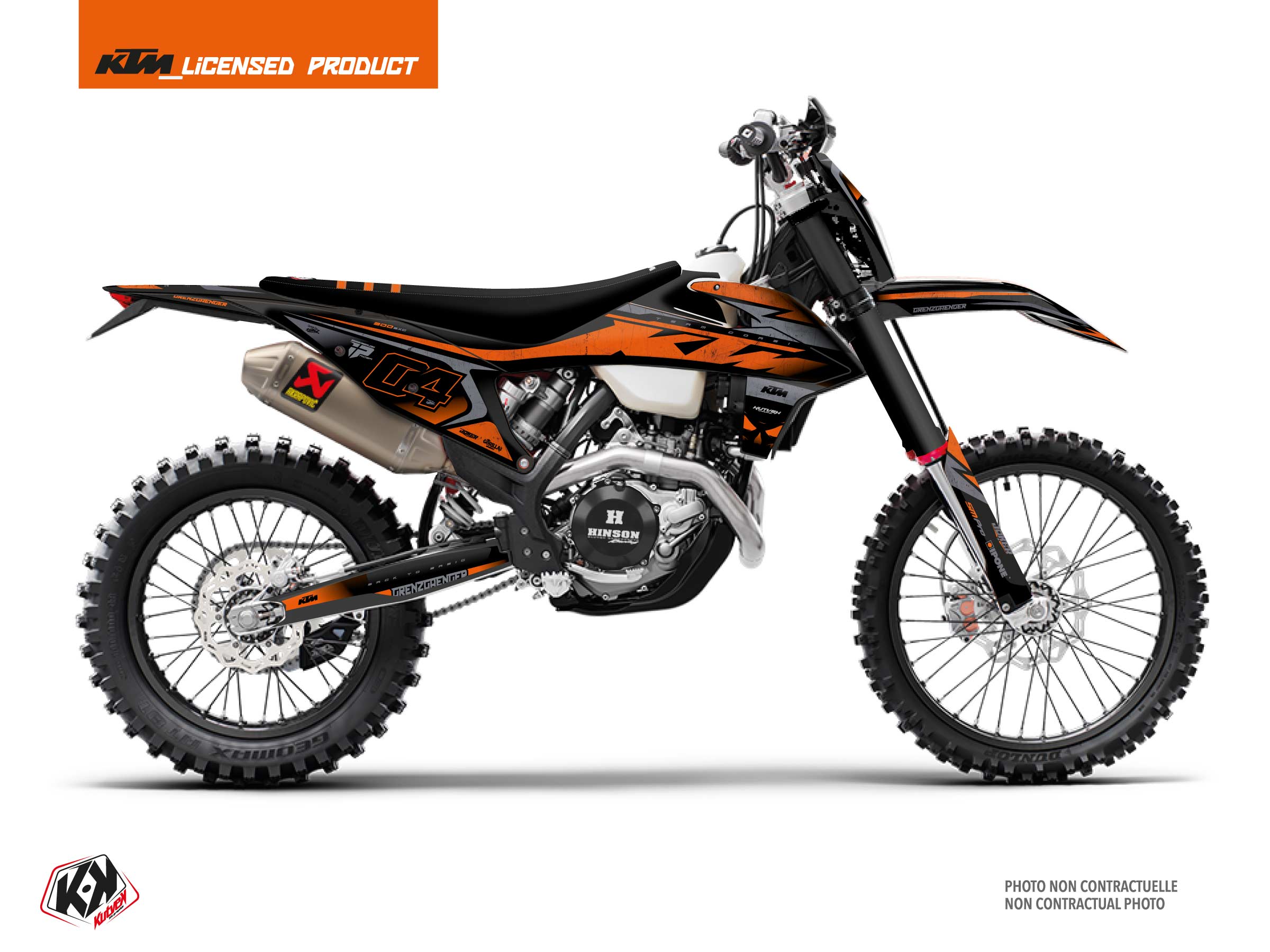 kit déco motocross ktm exc excf replica florian corsi gorilla noir-orange