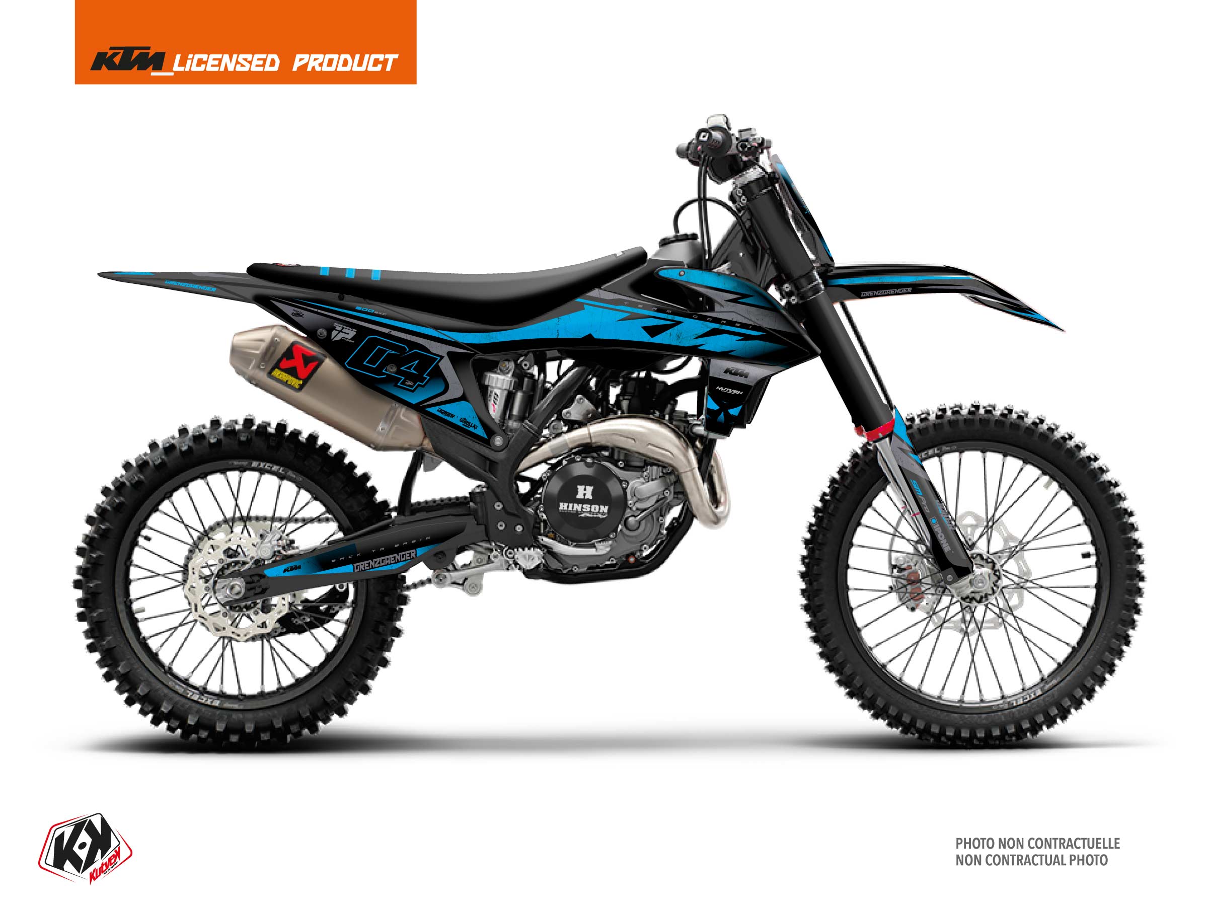 kit déco motocross ktm sx 450 f replica florian corsi gorilla noir-bleu