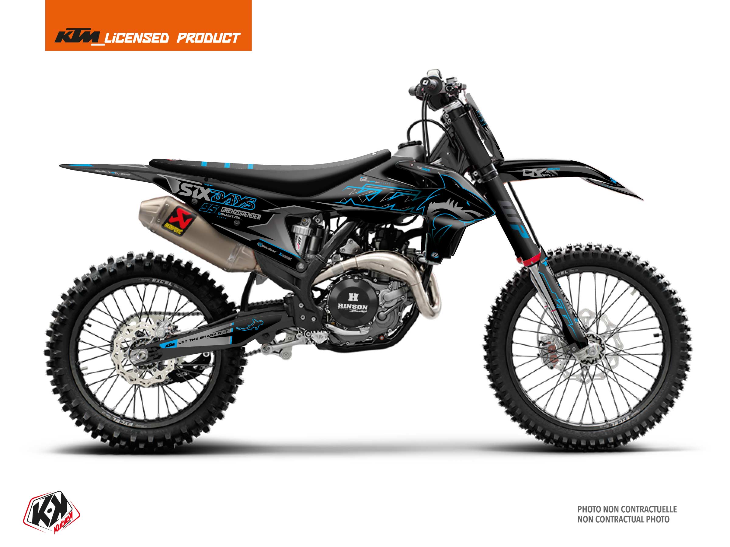 kit decorativo moto-cross ktm sx 450 f replica romain corsi shark nero-blu