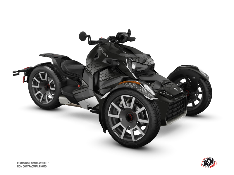Can Am Ryker 600 900 Rally Edition Roadster Replica Graphic Kit Black Grey