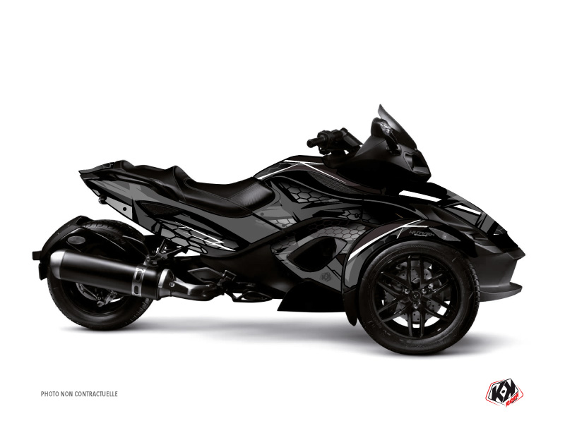 Can Am Spyder RS Roadster Replica Graphic Kit Black Grey