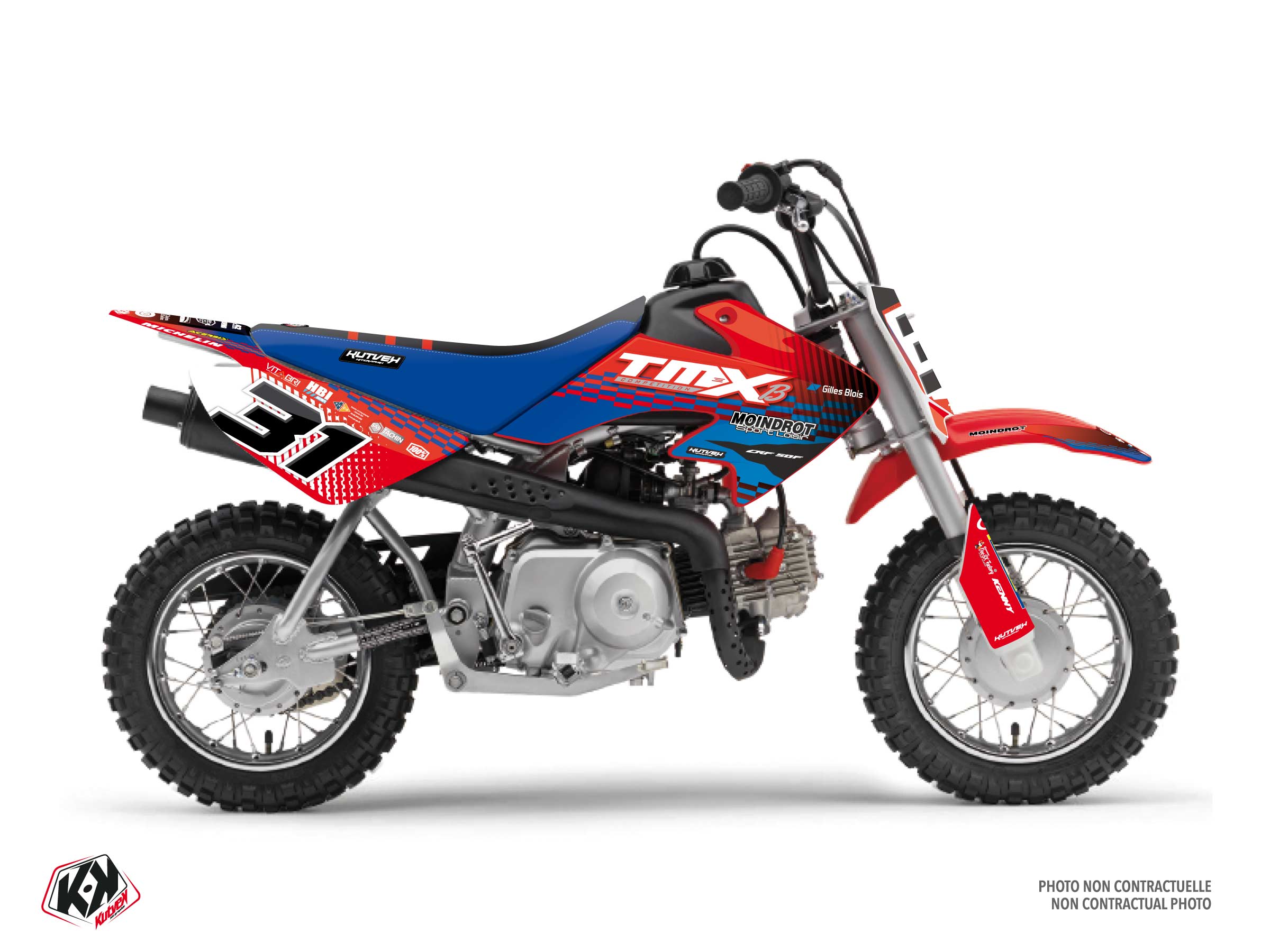 honda dirt bike replica team tmx k25  graphic kit red-blue