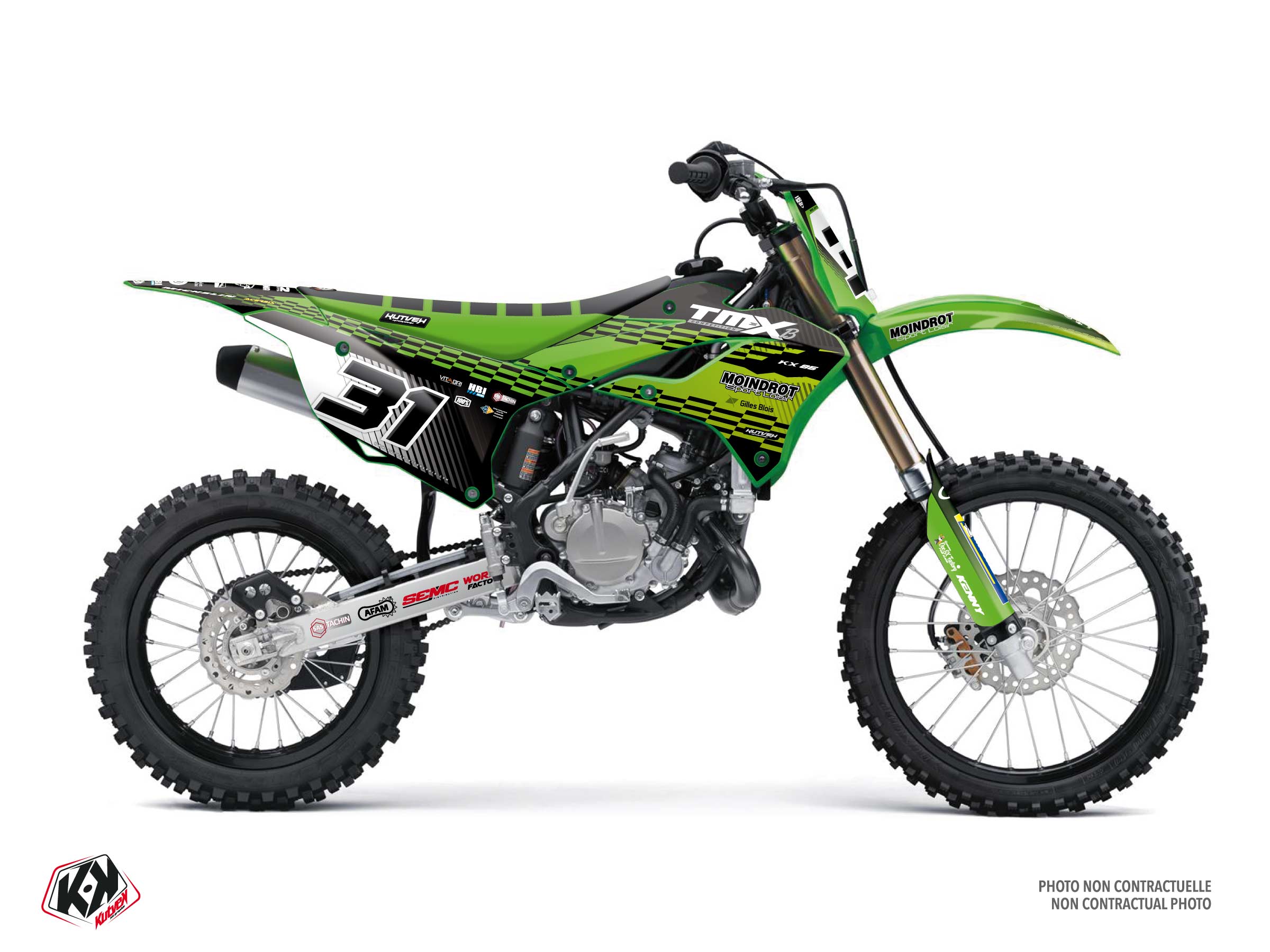 kawasaki dirt bike replica team tmx k25  graphic kit green