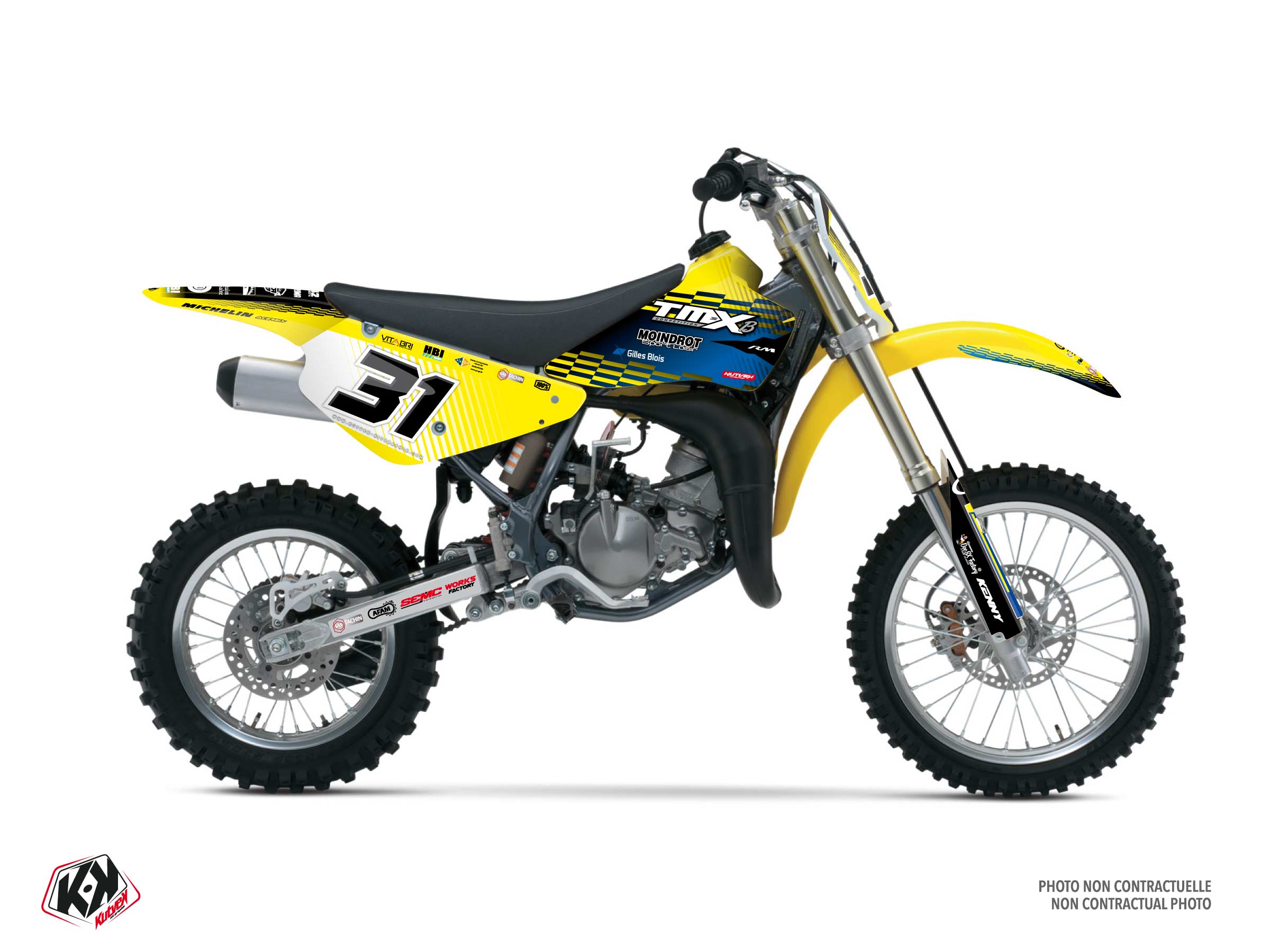 suzuki dirt bike replica team tmx k25  graphic kit yellow
