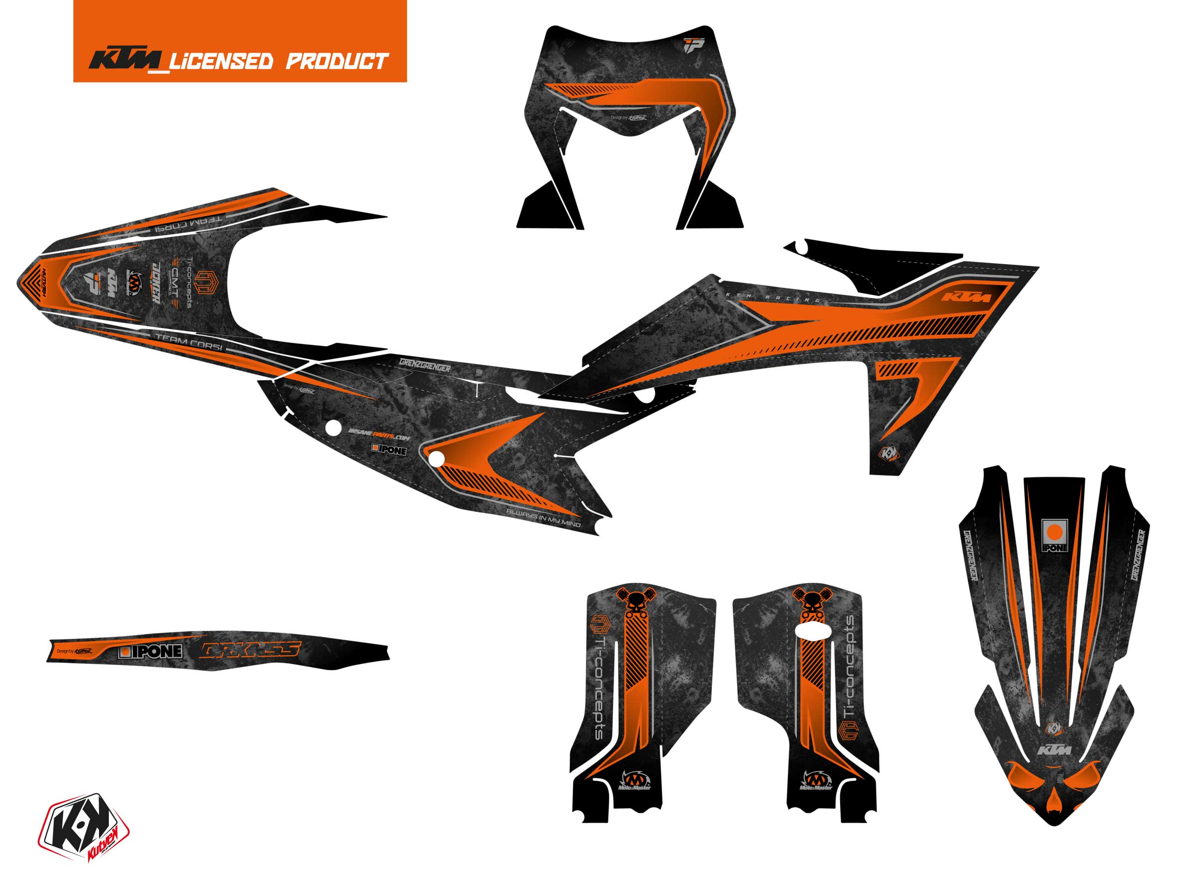 ktm dirt bike replica thomas corsi concrete graphic kit black