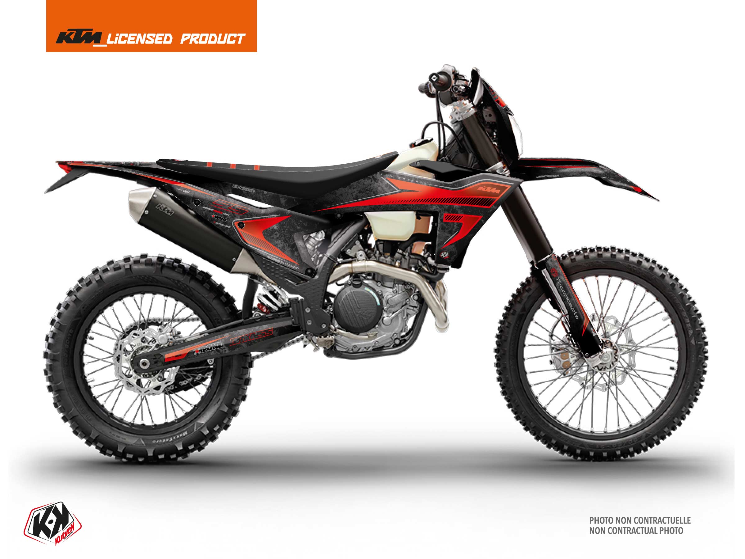 kit déco motocross ktm exc excf replica thomas corsi concrete noir-rouge
