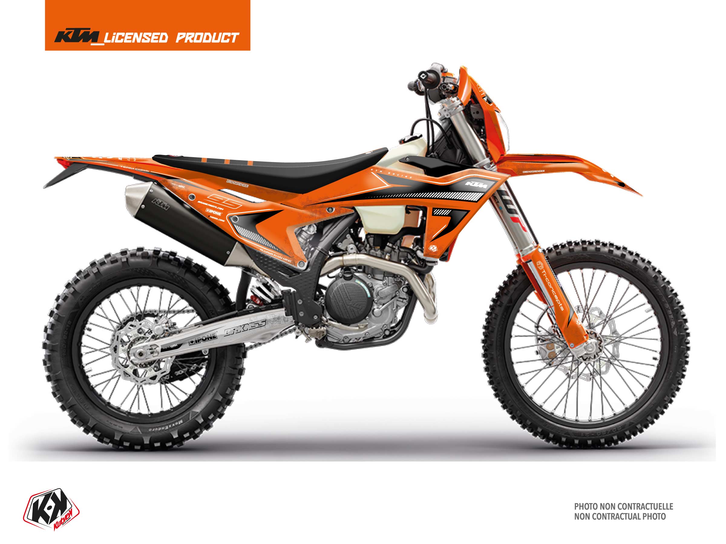 kit déco motocross ktm exc excf replica thomas corsi concrete orange