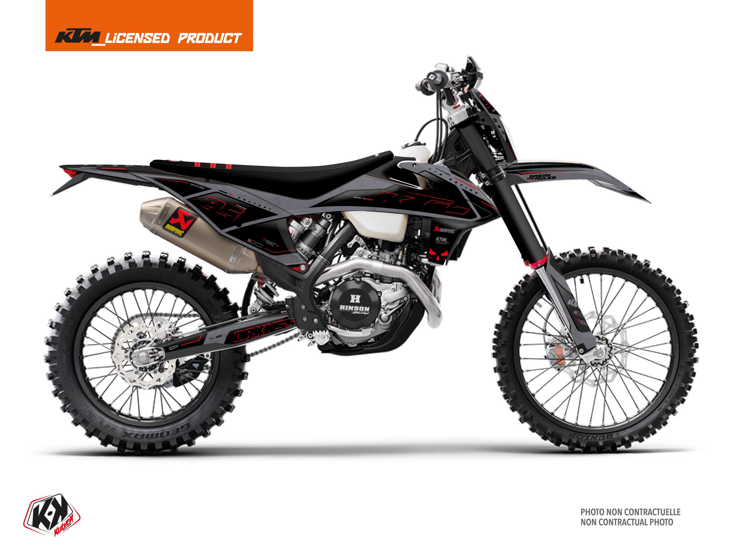 kit déco motocross ktm exc excf replica thomas corsi drknss noir-rouge
