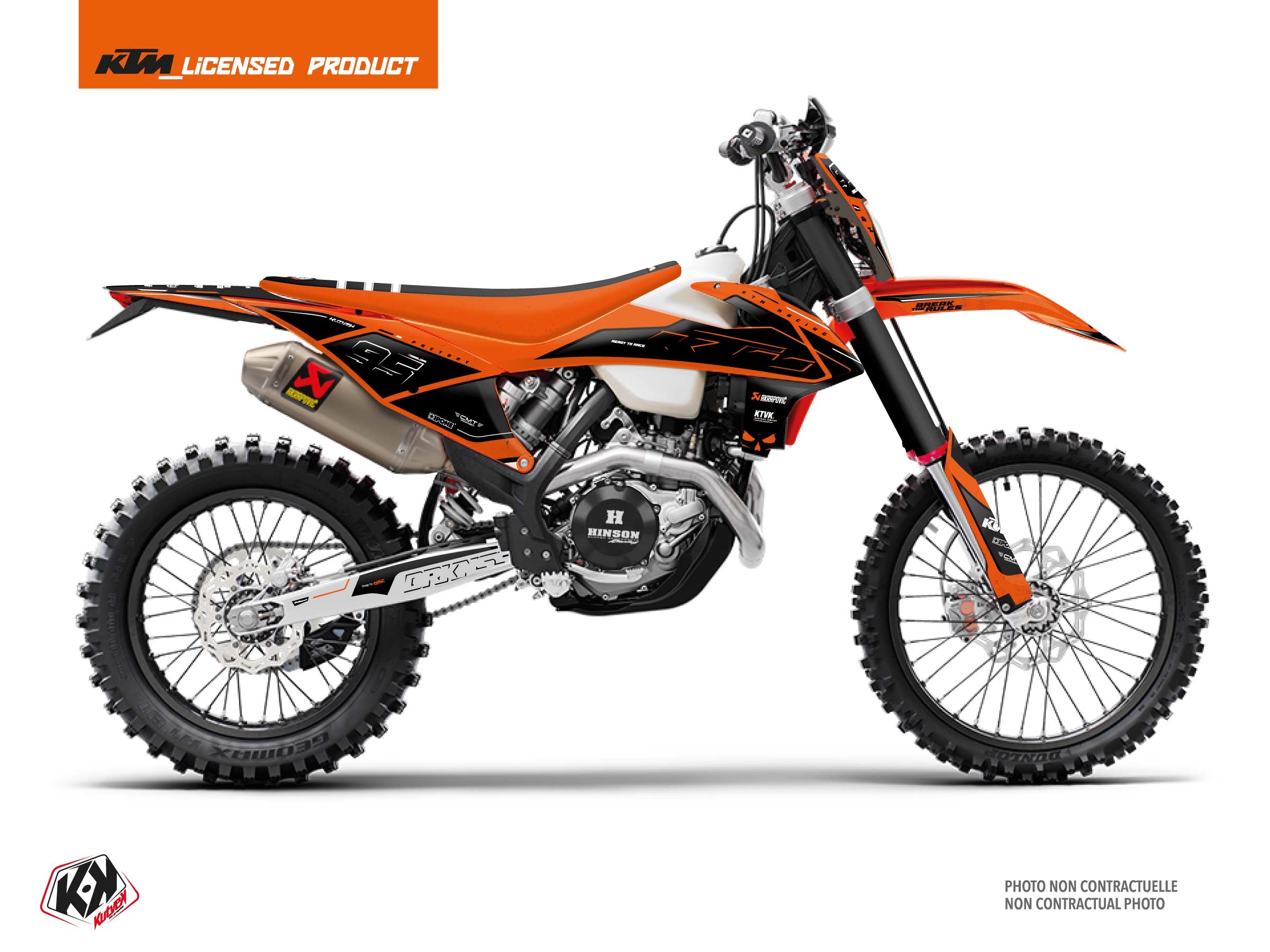 kit déco motocross ktm exc excf replica thomas corsi drknss orange