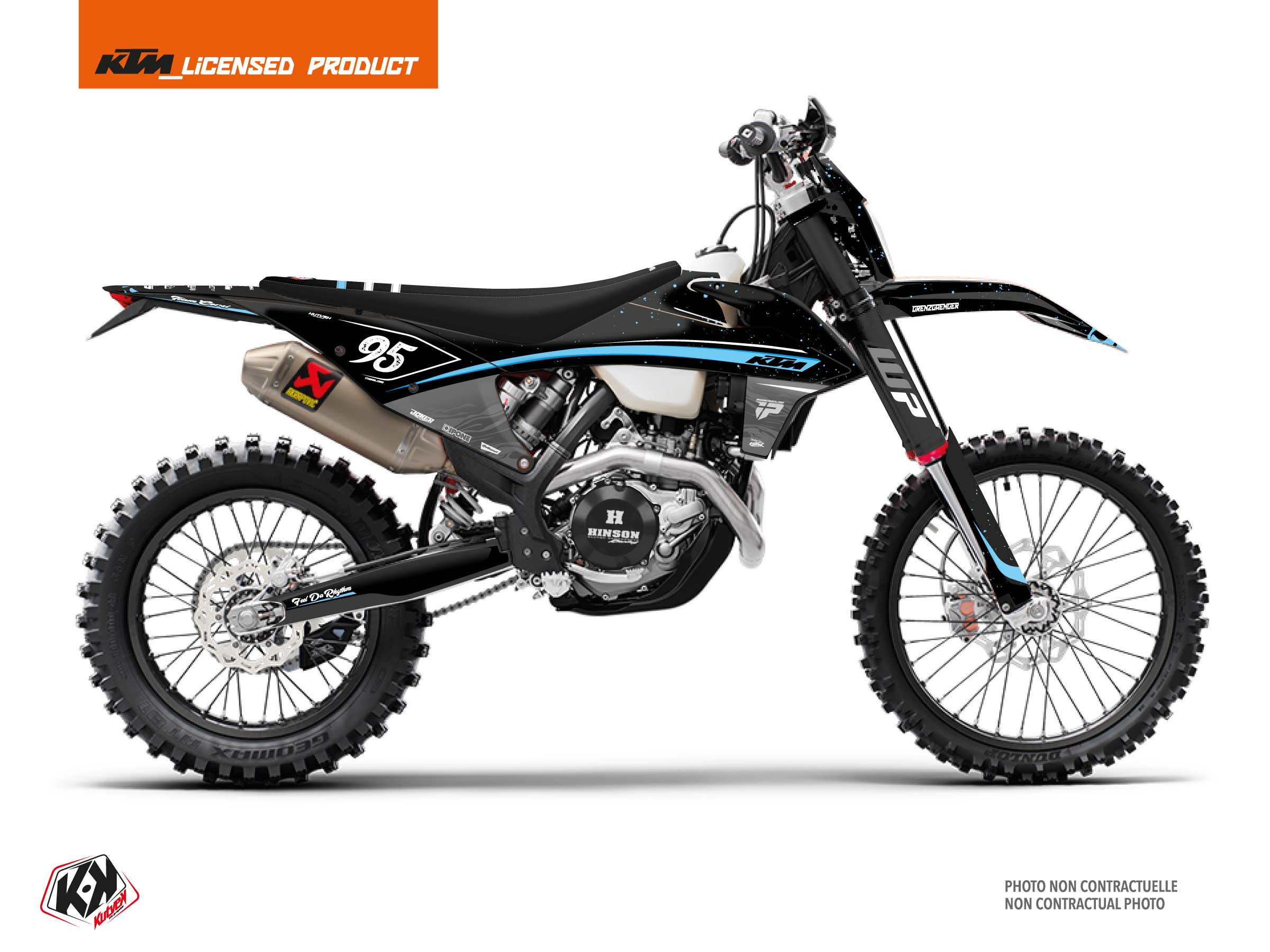 kit déco motocross ktm exc excf replica thomas corsi feel da rythm noir-bleu