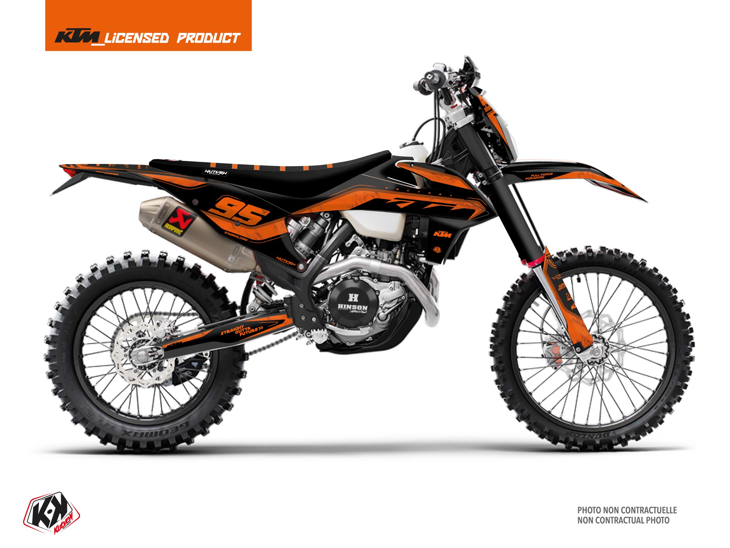 kit déco motocross ktm exc excf replica thomas corsi future noir-orange