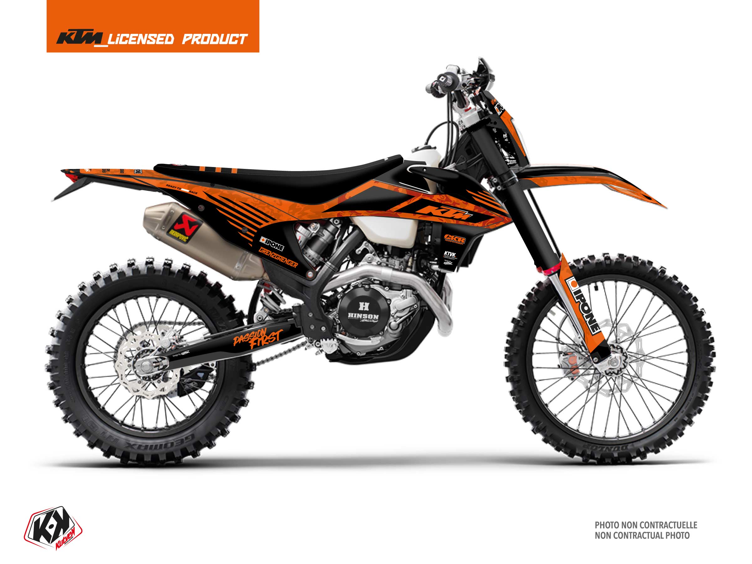 kit déco motocross ktm exc excf replica thomas corsi ipone noir-orange