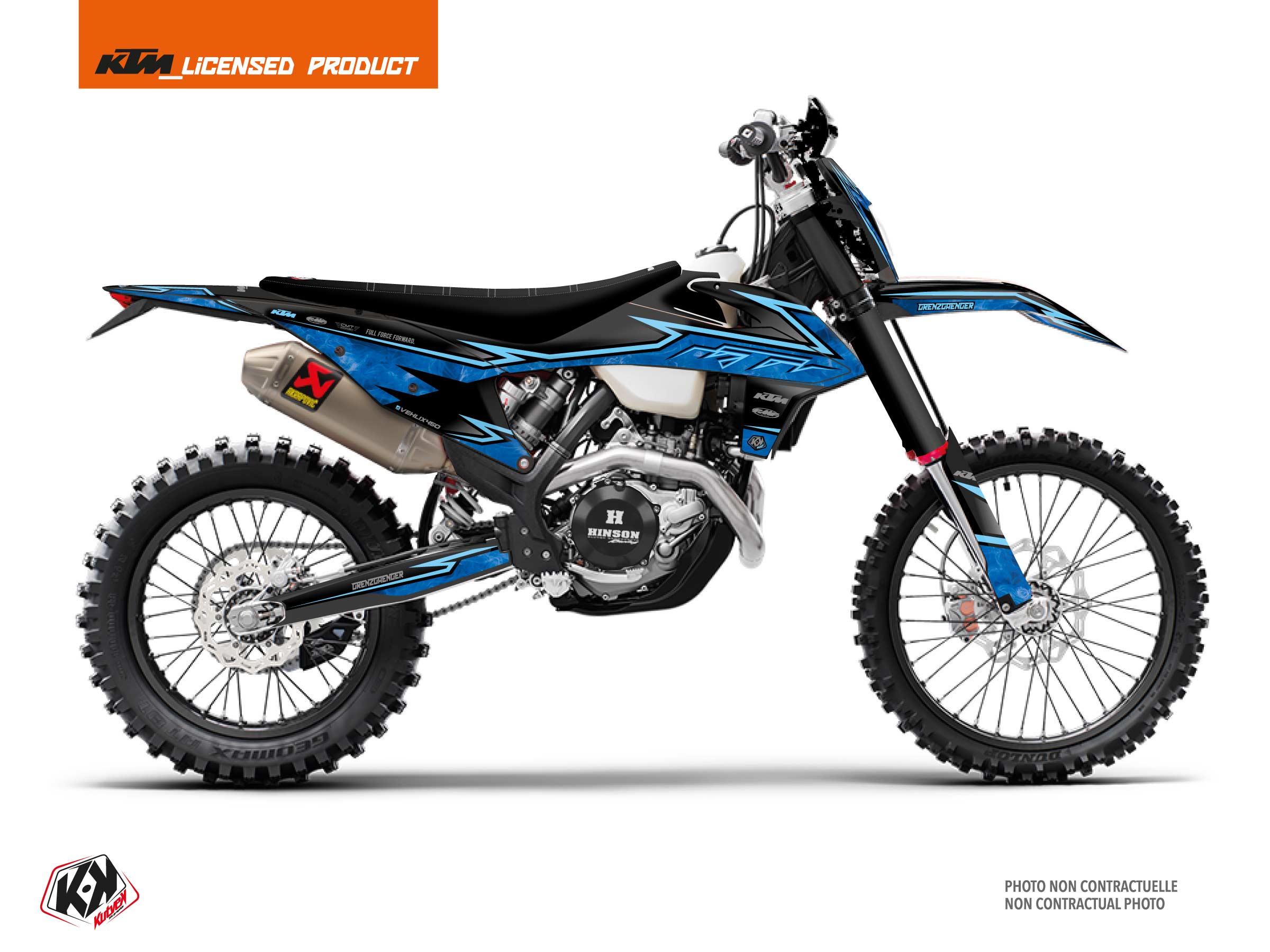 kit déco motocross ktm exc excf replica vehlix k22 noir-bleu