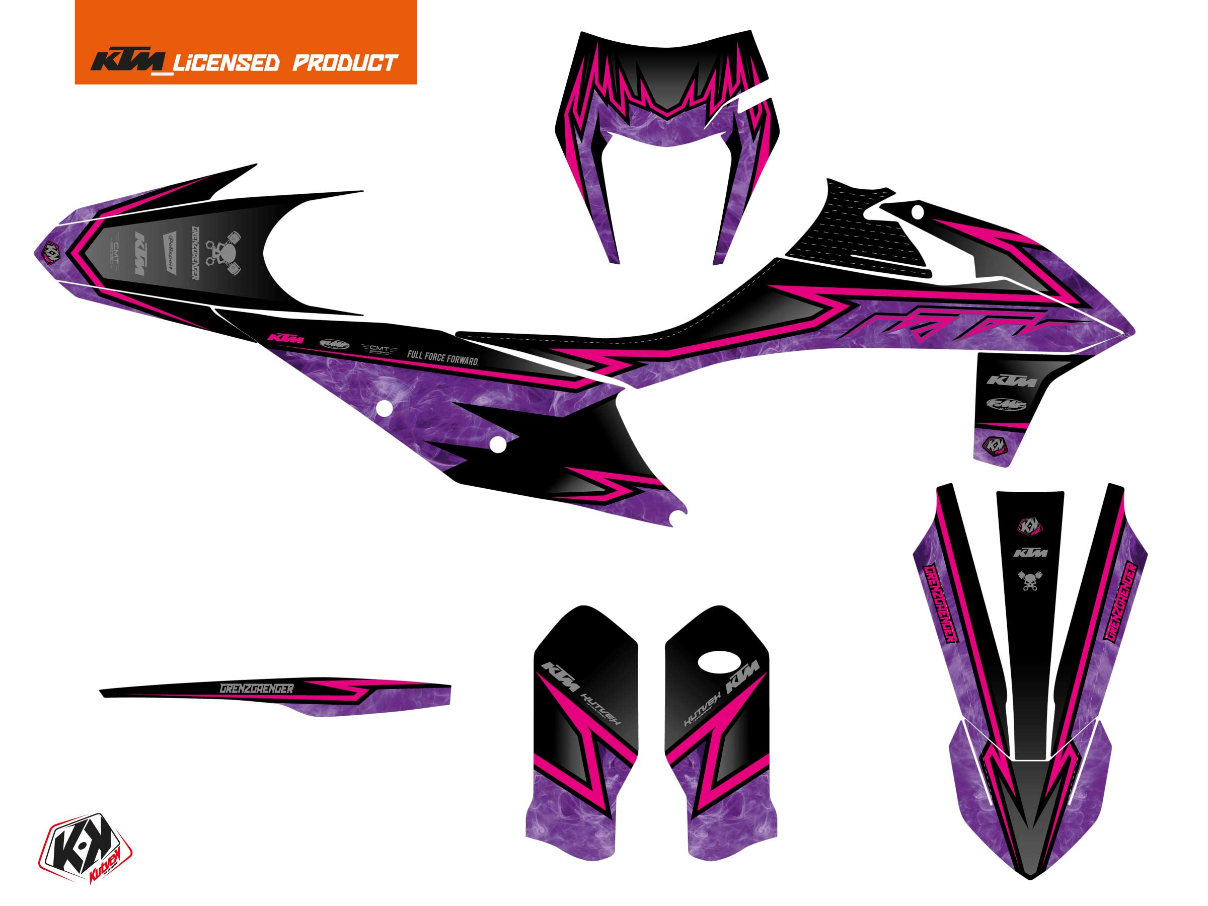 ktm dirt bike replica vehlix k22 graphic kit pink | Kutvek