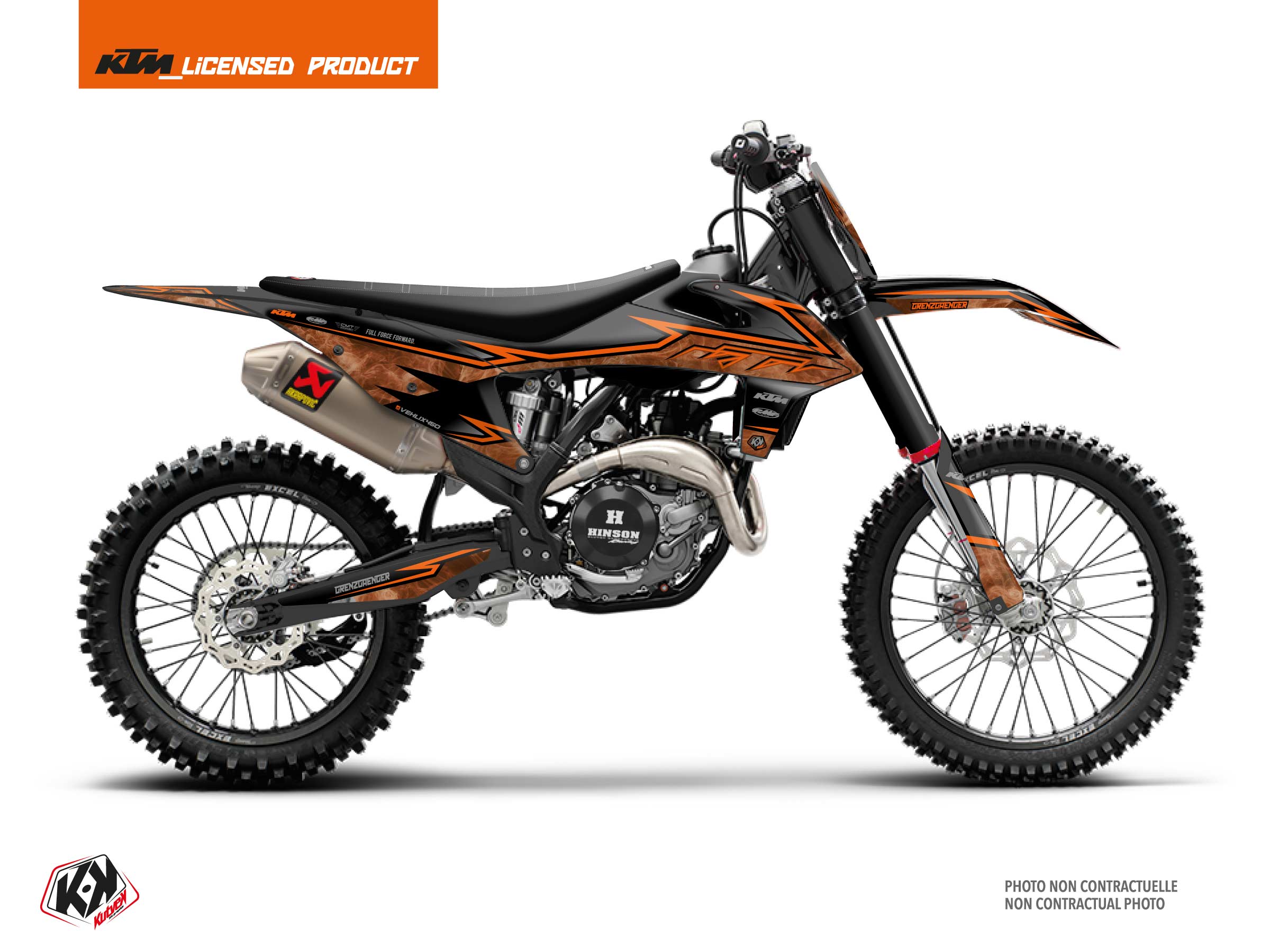 kit decorativo moto-cross ktm sx 450 f replica vehlix k22 nero-arancione