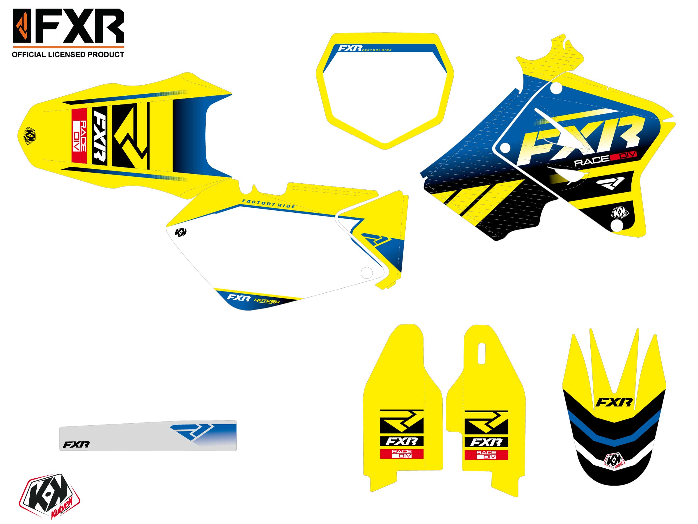 Suzuki Rm 250 Dirt Bike Fxr Revo Graphic Kit Yellow Kutvek Kit Graphik