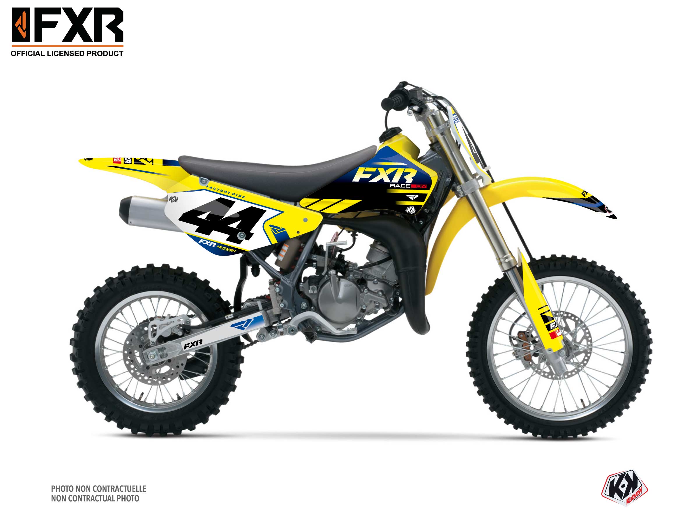 kit déco motocross suzuki fxr revo jaune 