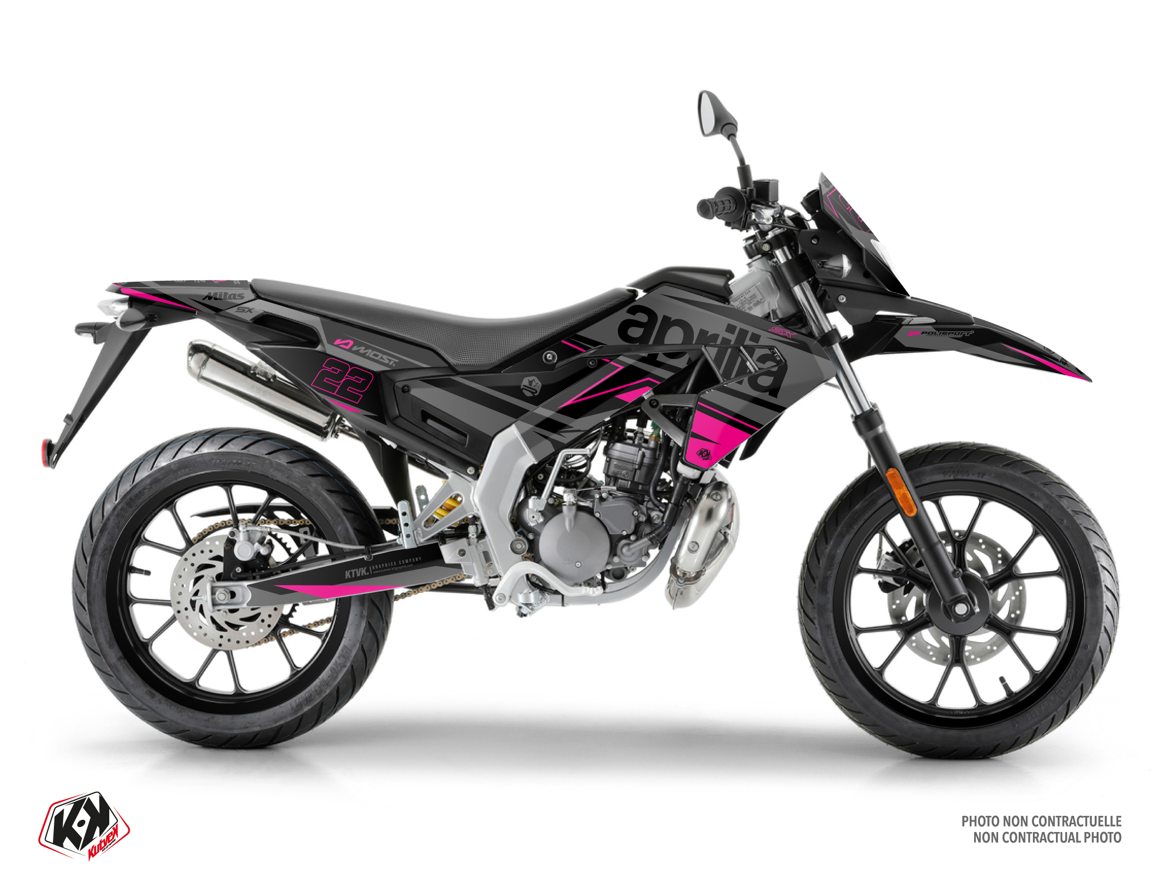 aprilia 50cc ridge  graphic kit black-pink
