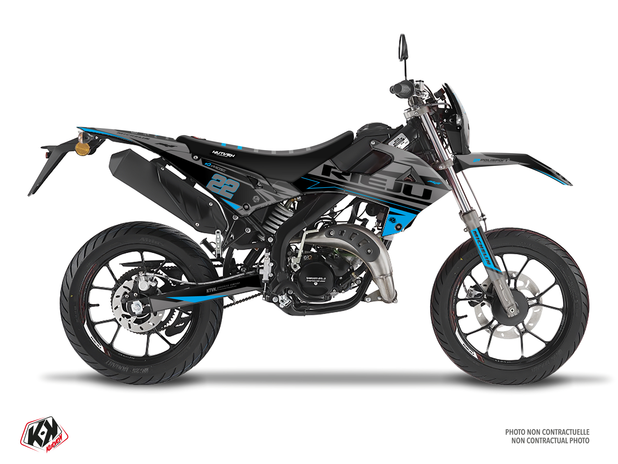 rieju 50cc ridge  graphic kit black-blue