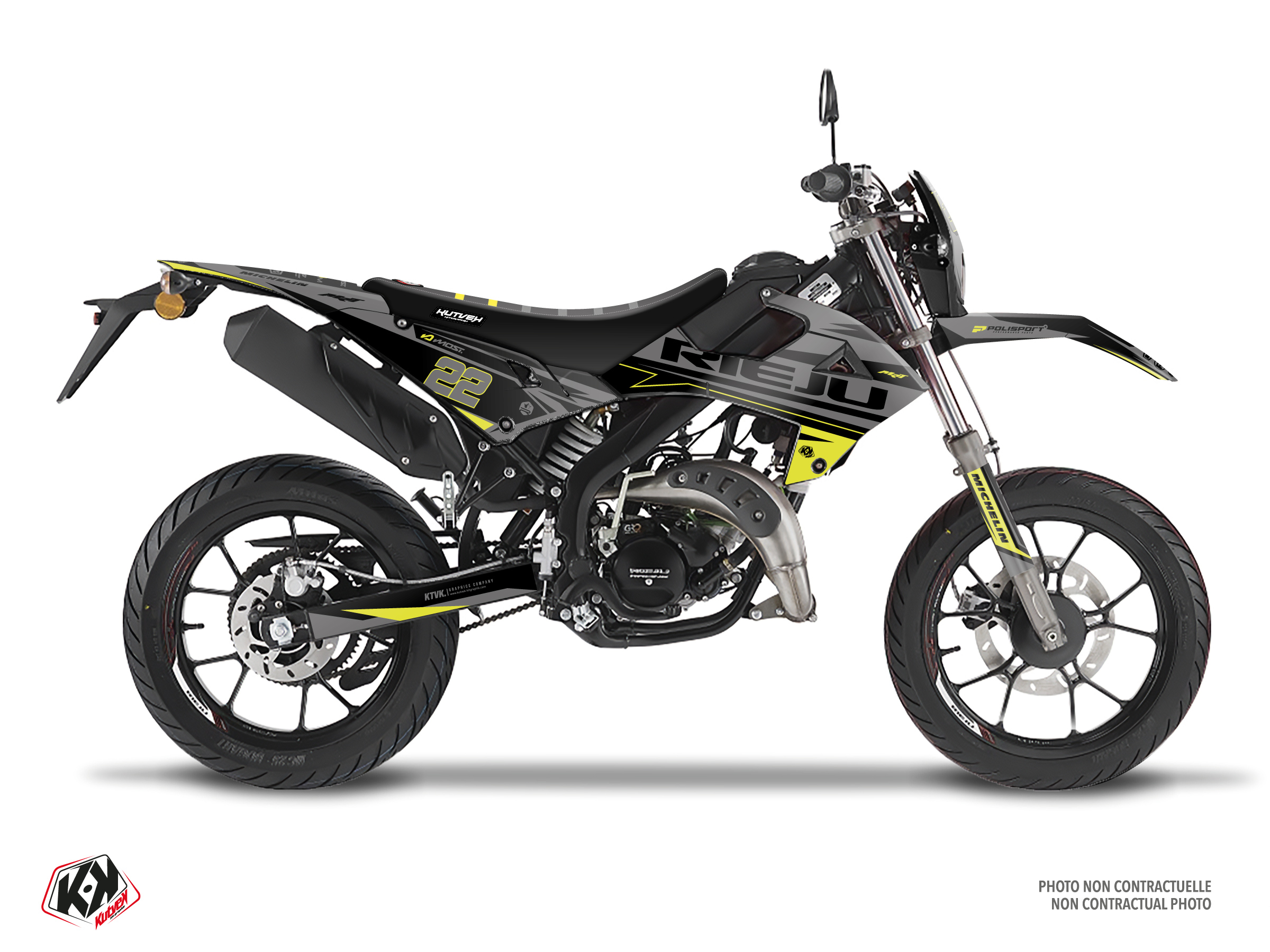 rieju 50cc ridge  graphic kit black-neon yellow
