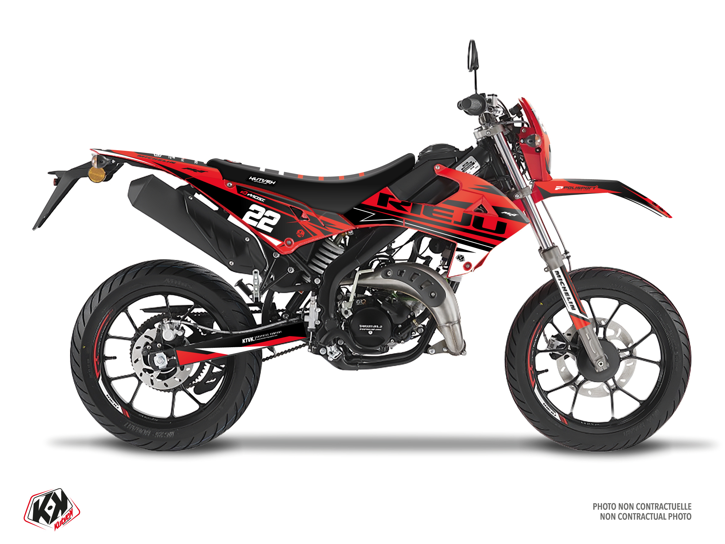 rieju 50cc ridge  graphic kit red-black
