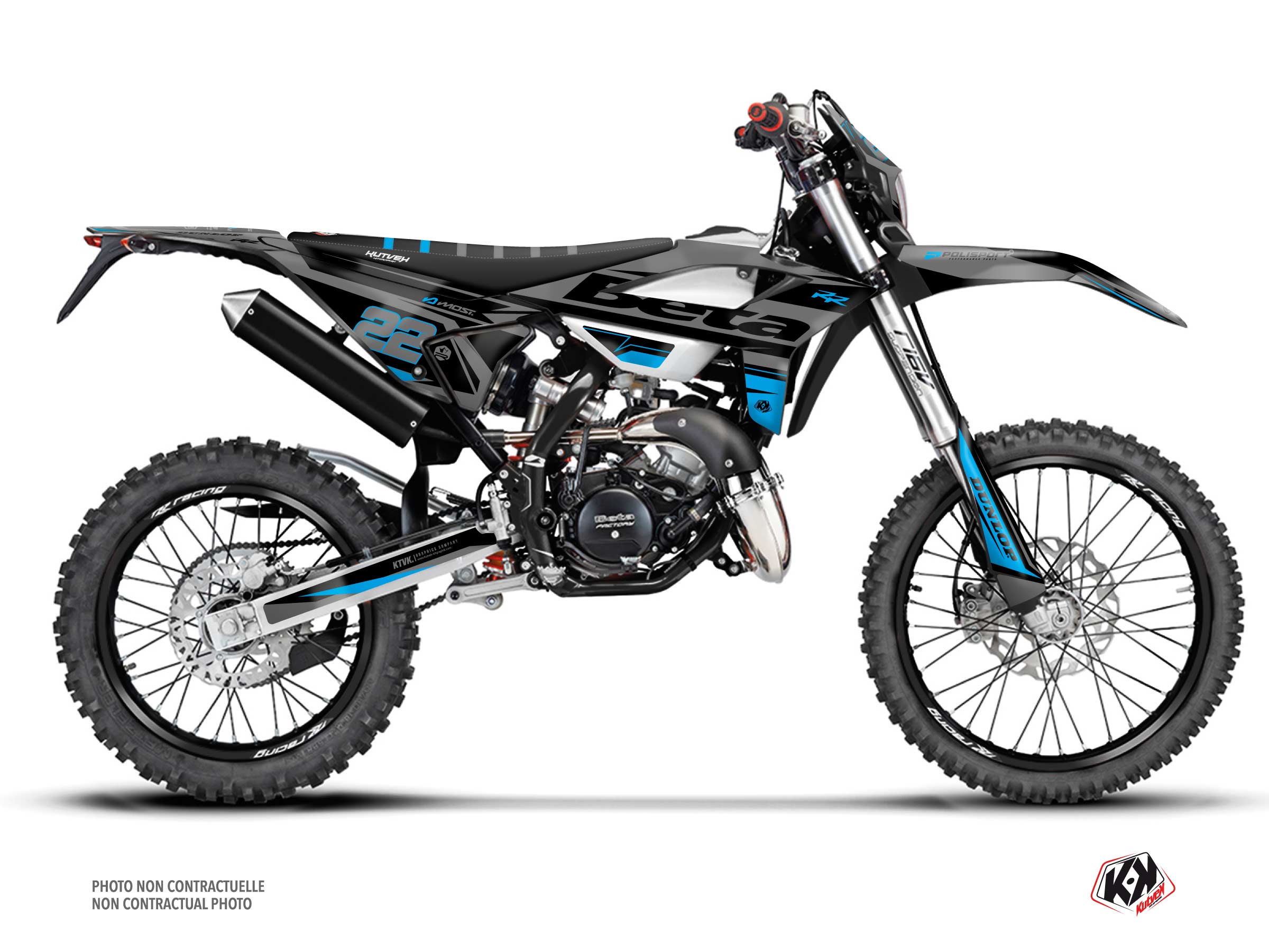 beta 50cc ridge  graphic kit black-blue
