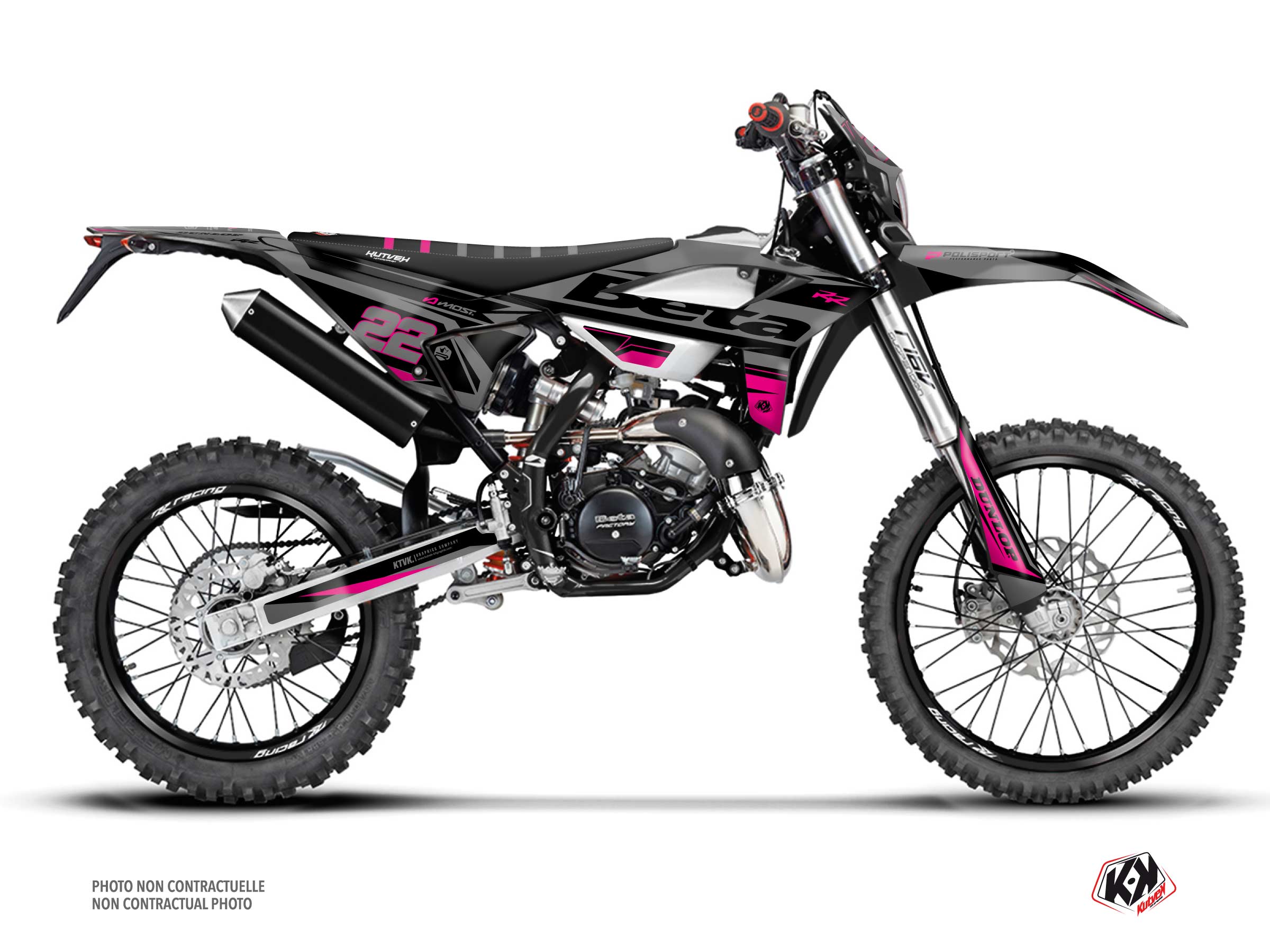 beta 50cc ridge  graphic kit black-pink