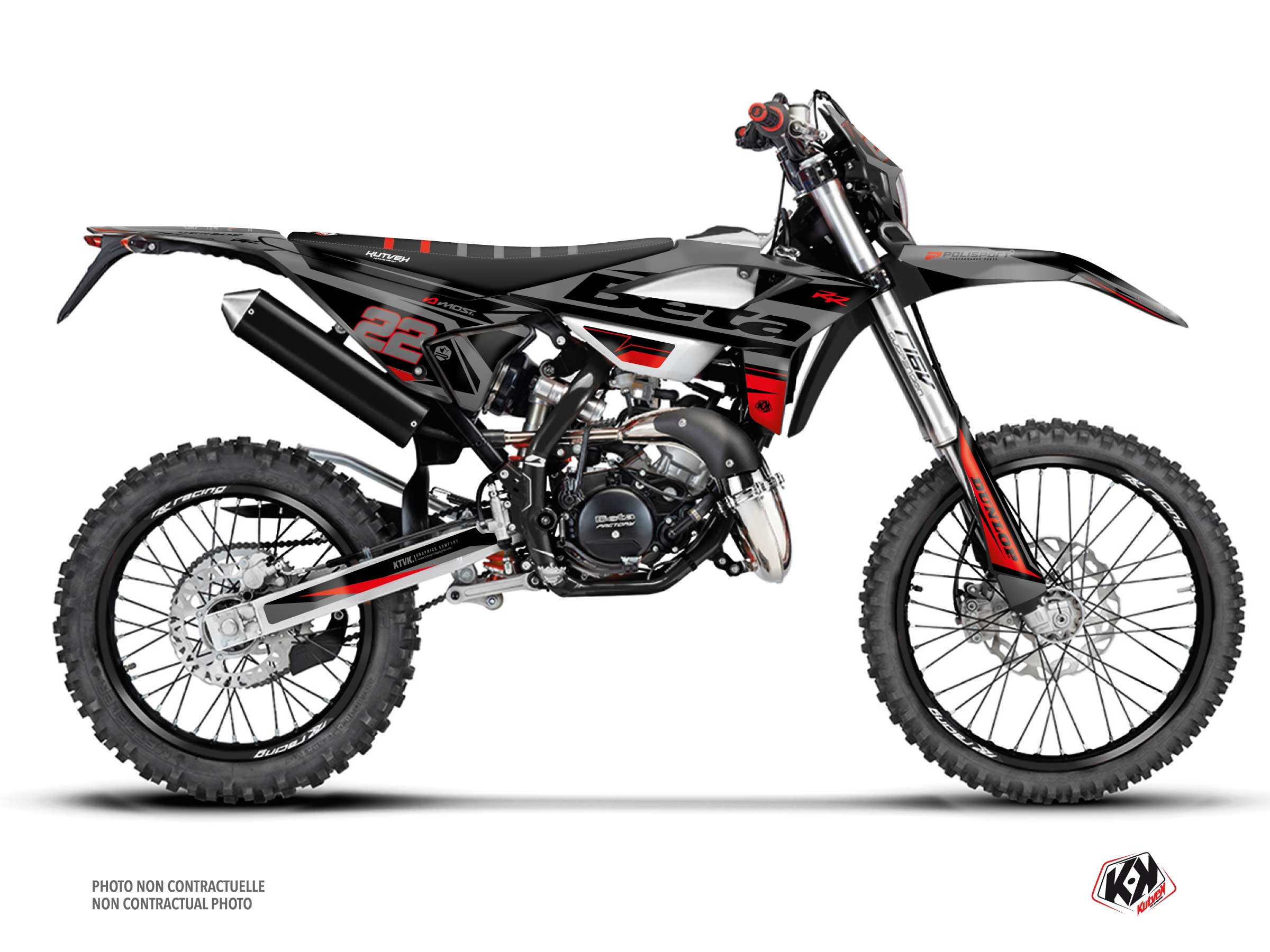 beta 50cc ridge  graphic kit black-red