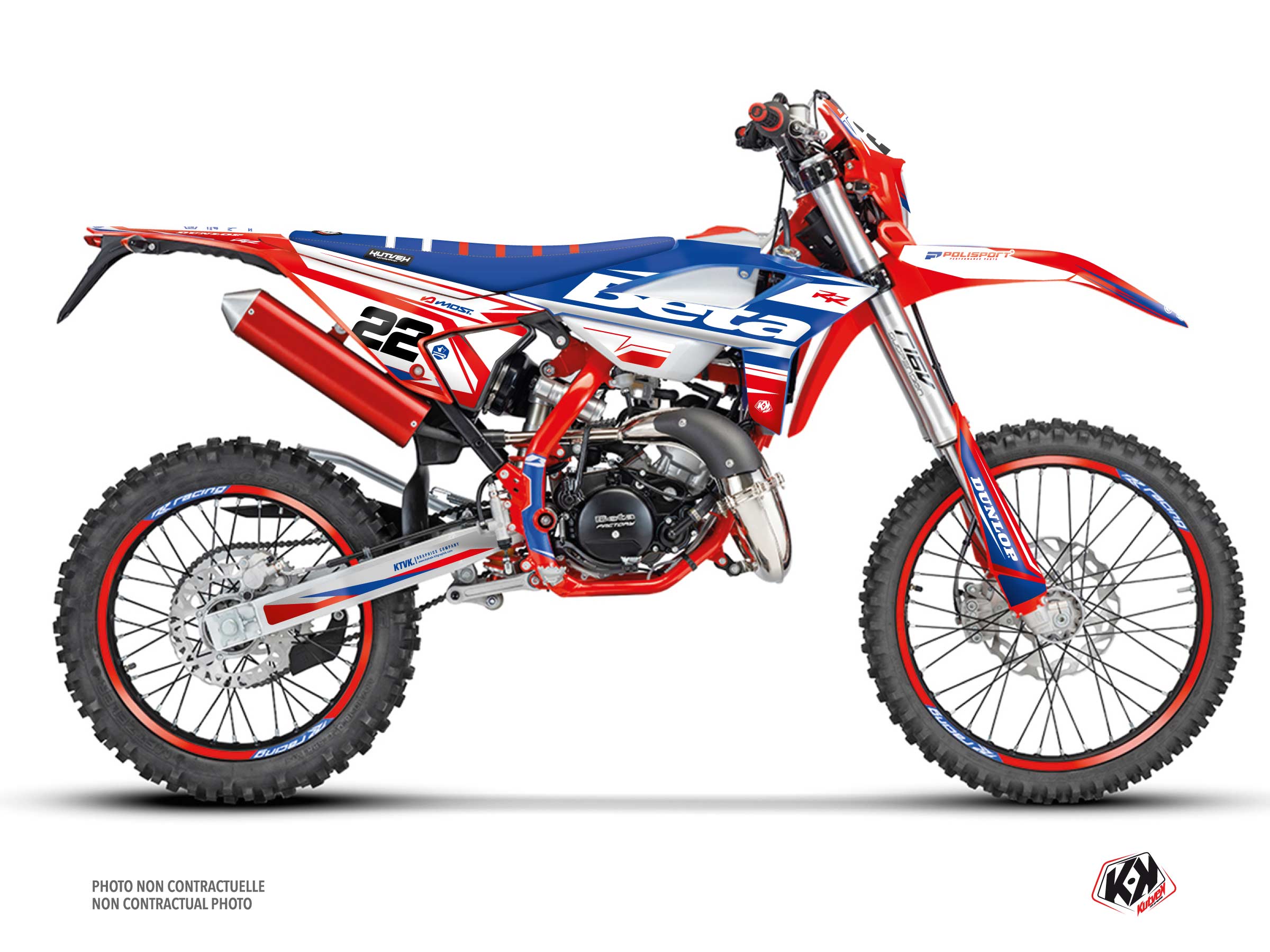 beta 50cc ridge  graphic kit red-blue