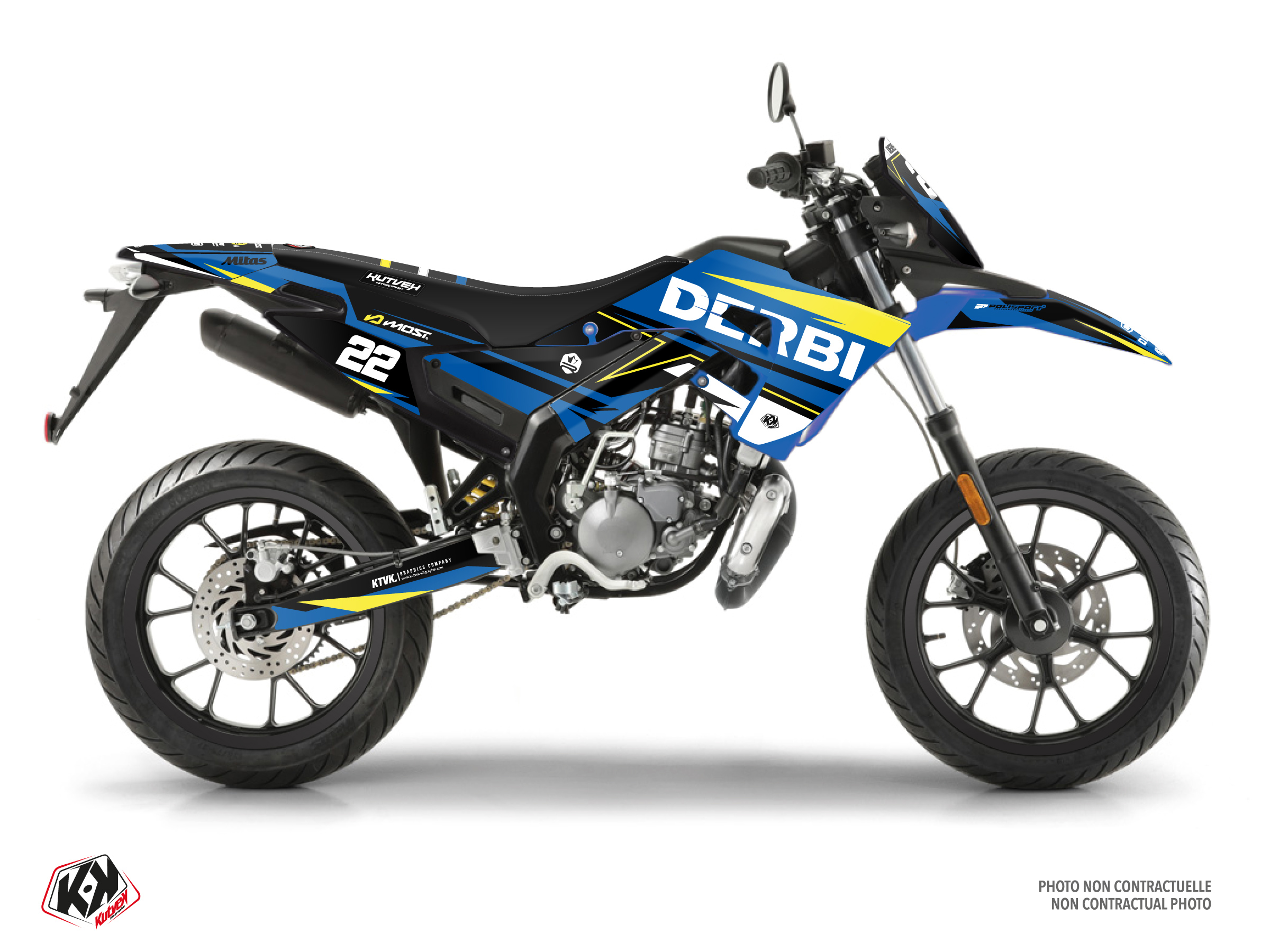 kit déco 50cc derbi ridge bleu 