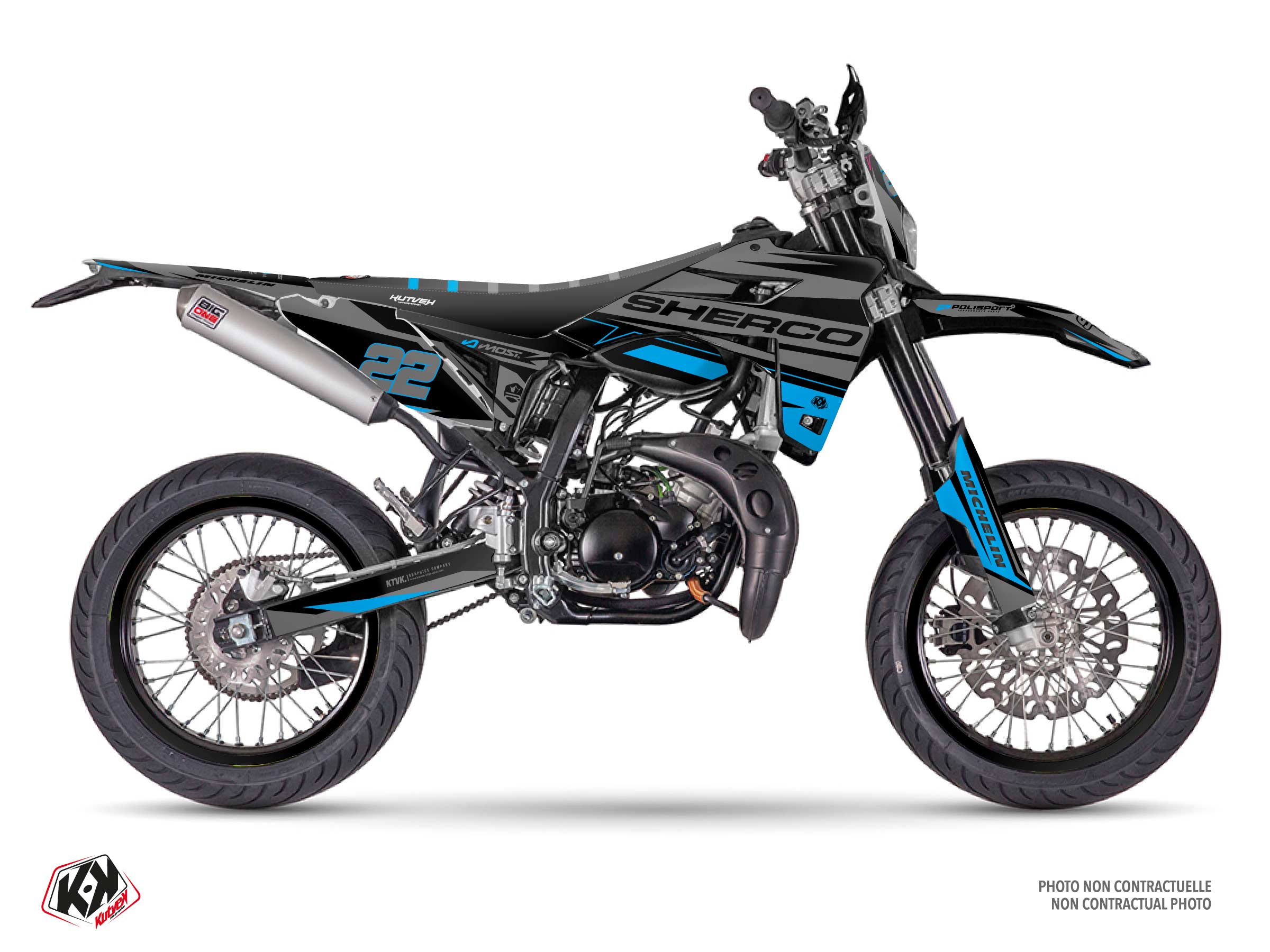 sherco 50cc ridge  graphic kit black-blue