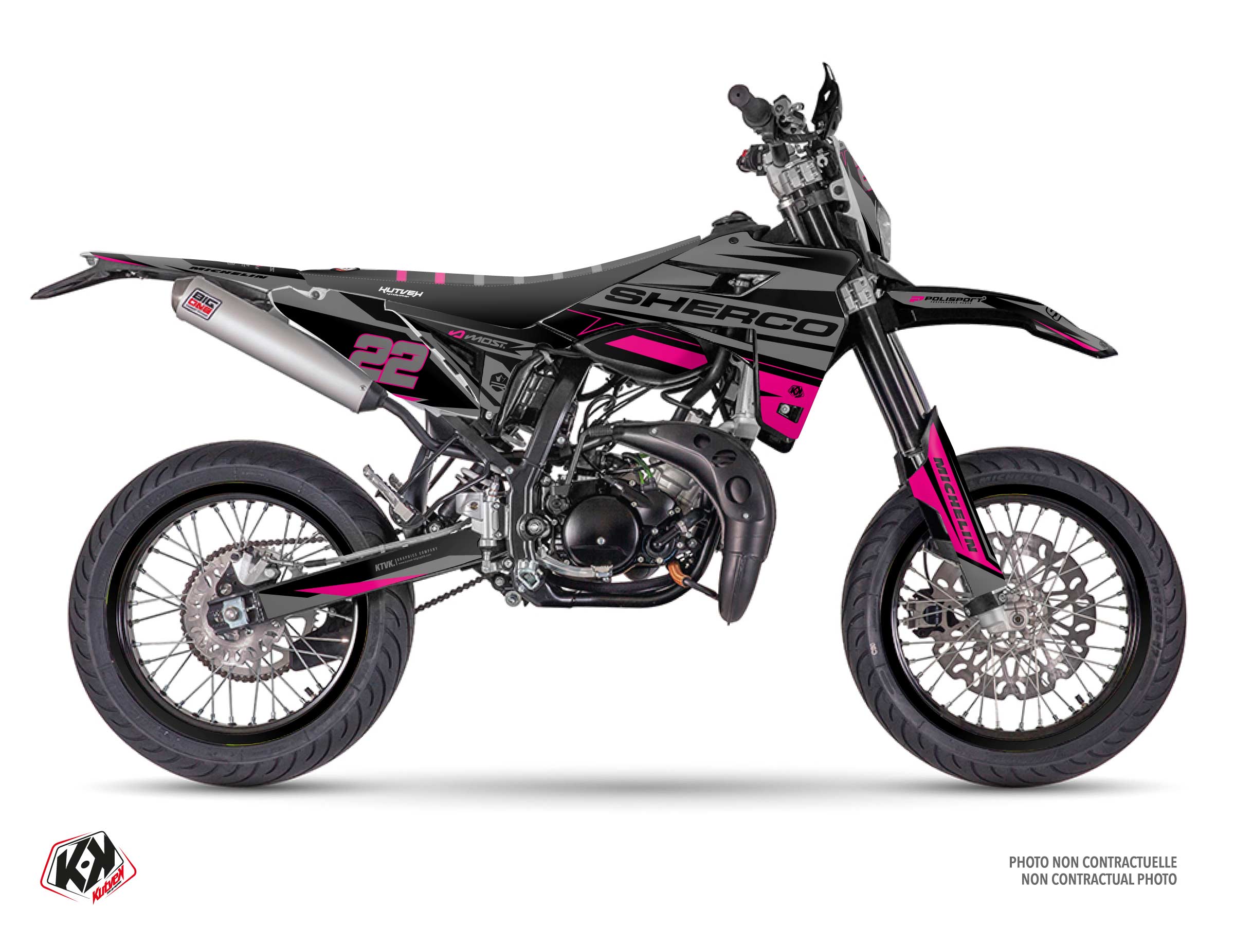 sherco 50cc ridge  graphic kit black-pink