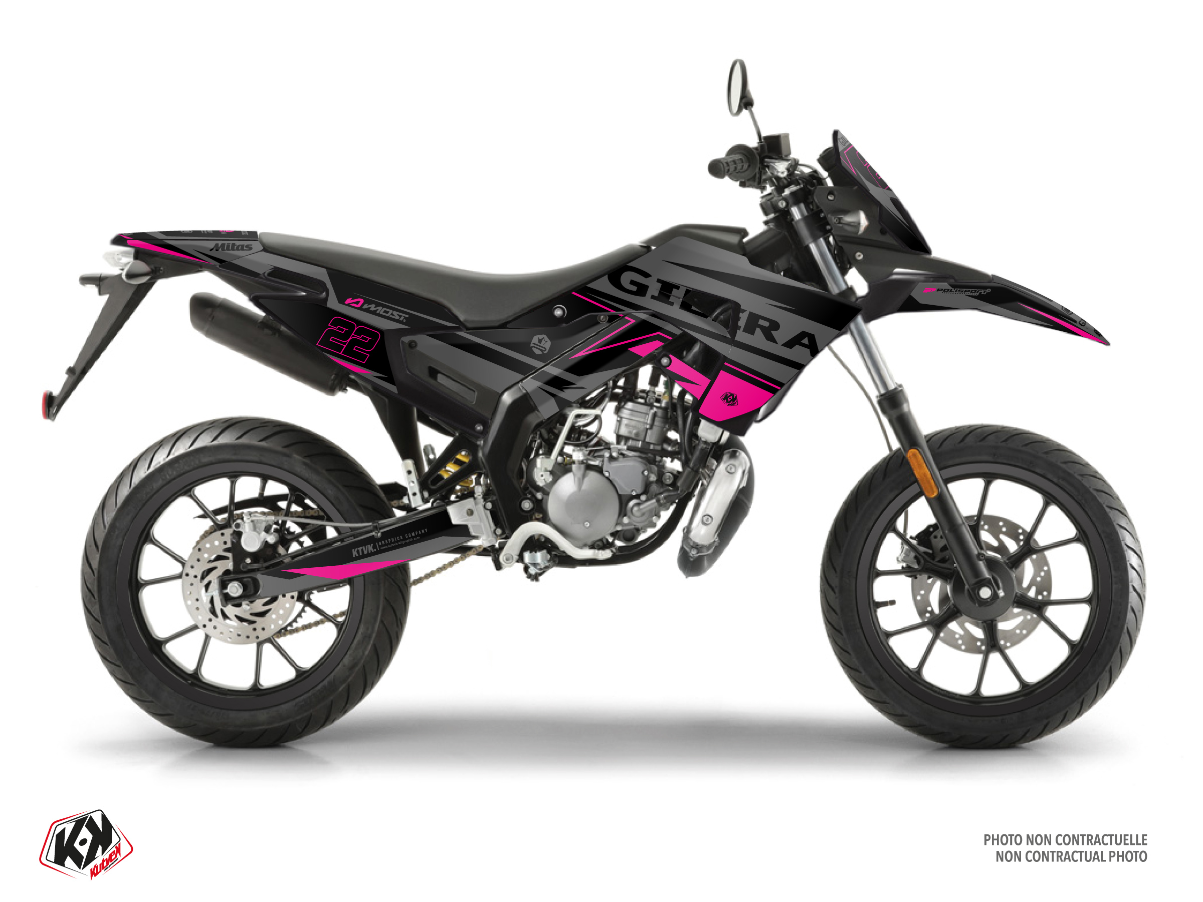 gilera 50cc ridge  graphic kit black-pink