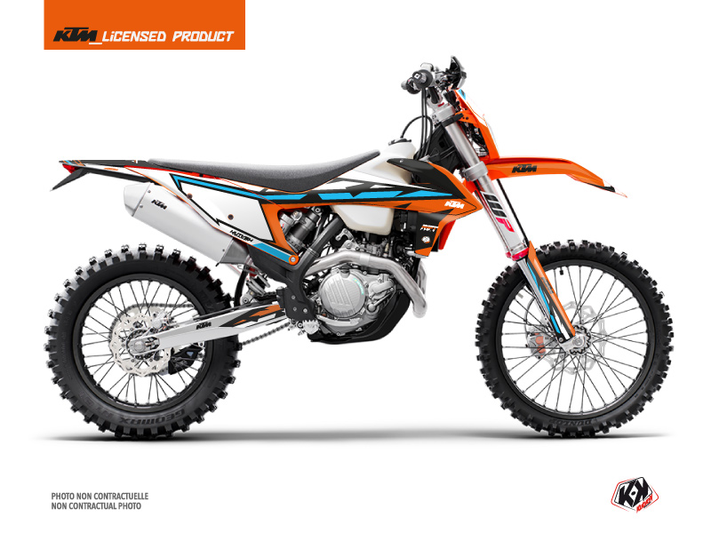 KTM EXC-EXCF Dirt Bike Rift Graphic Kit Orange Blue