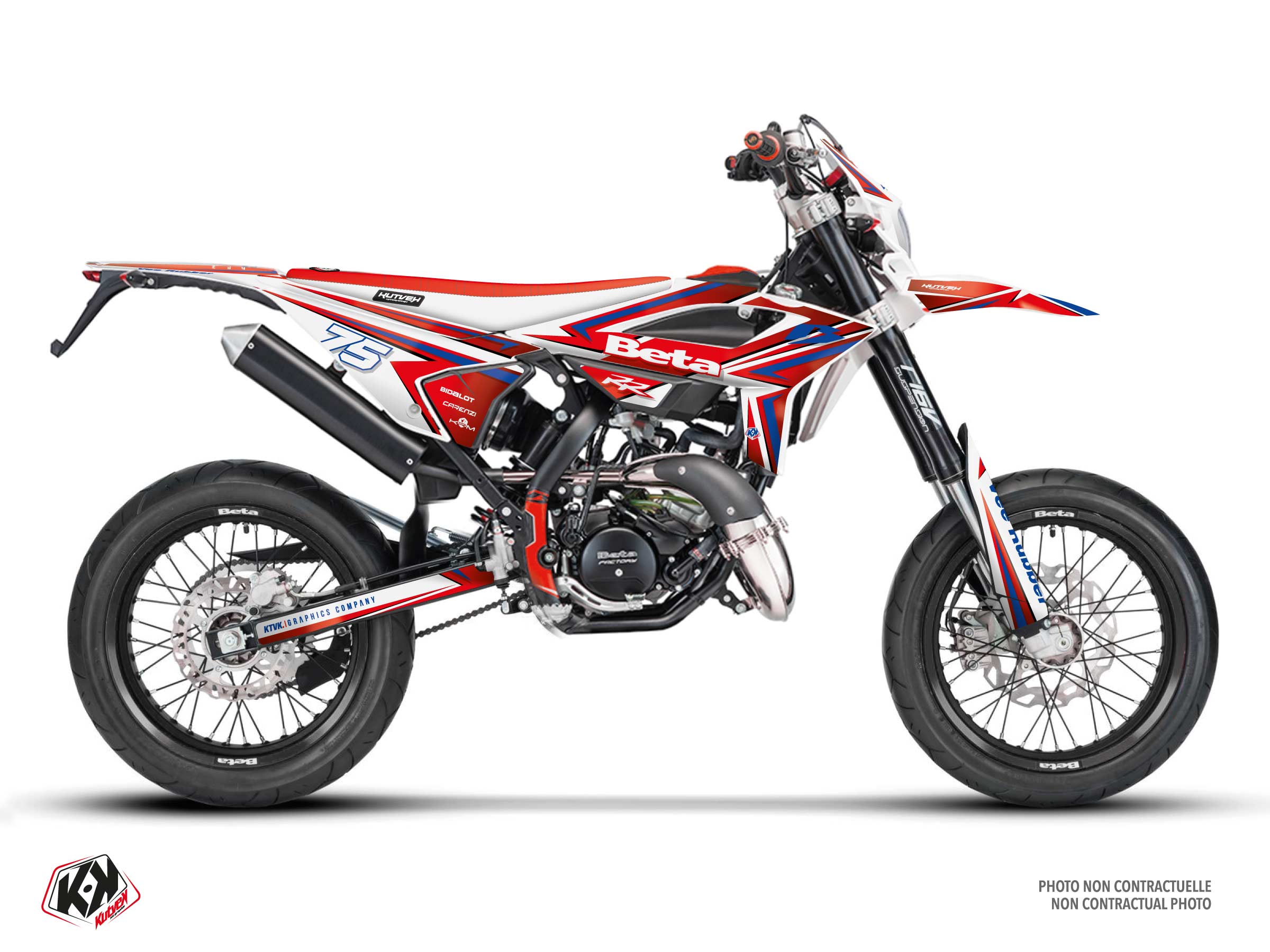 beta 50cc rivali  graphic kit white-red