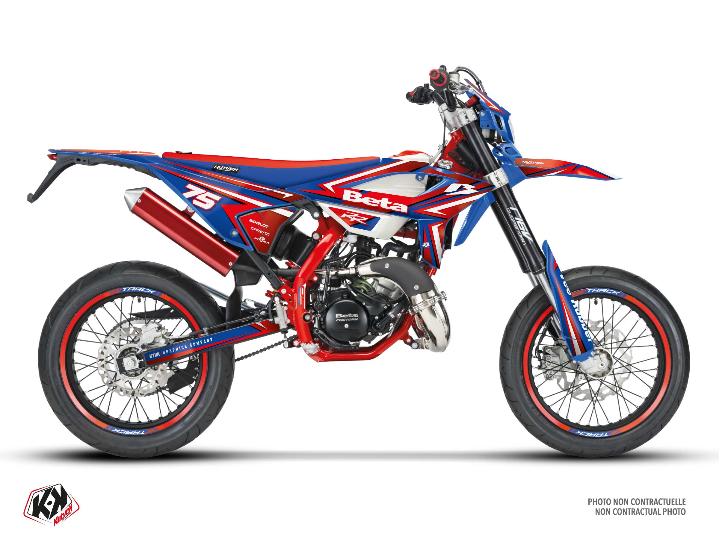 beta 50cc rivali  graphic kit blue-red