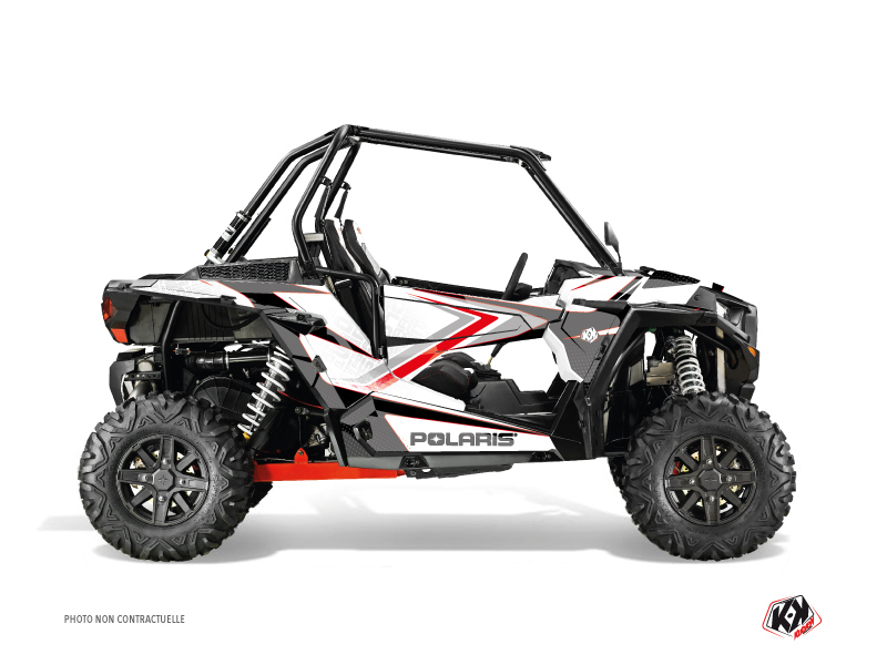 polaris utv rock  graphic kit white-red