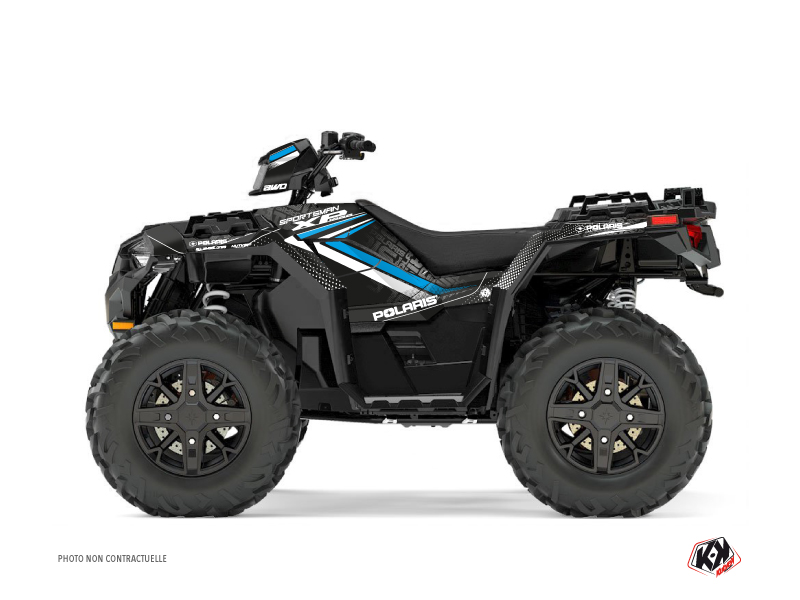 kit déco quad polaris rock noir-bleu 