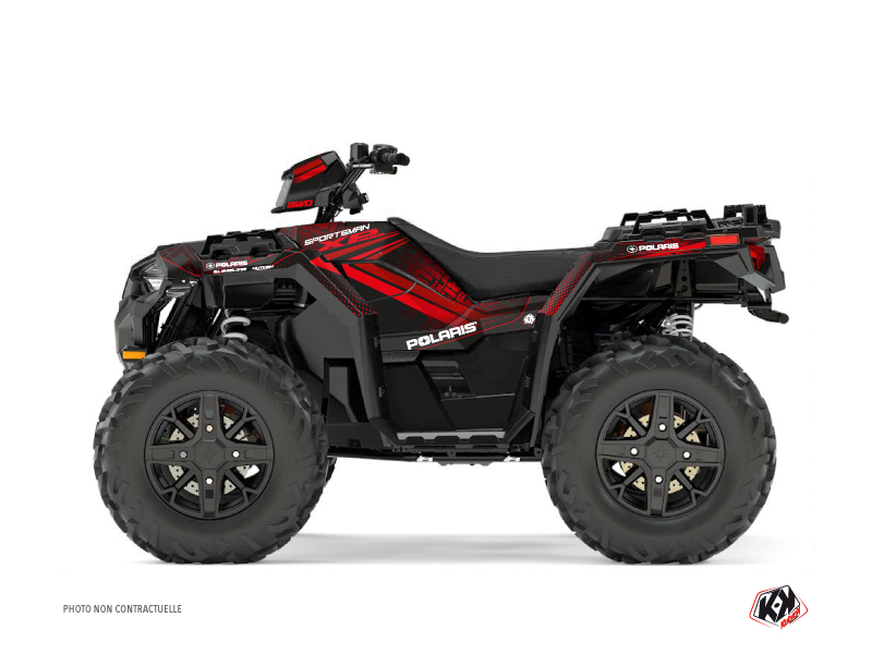 kit déco quad polaris rock noir-rouge 