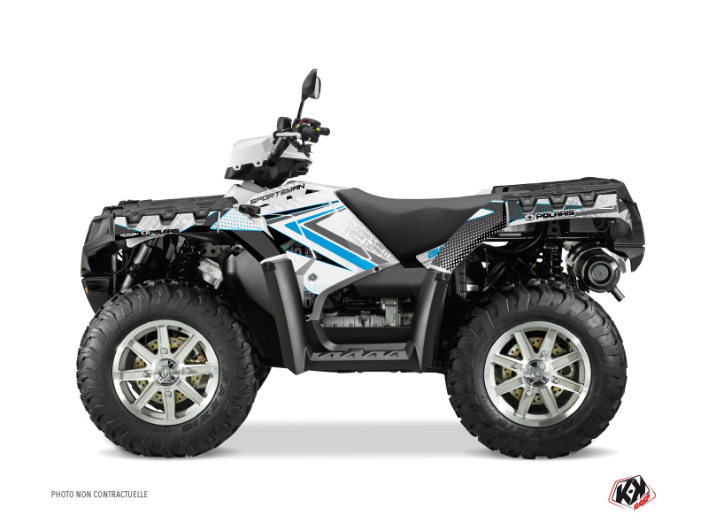 polaris atv rock  graphic kit white-blue