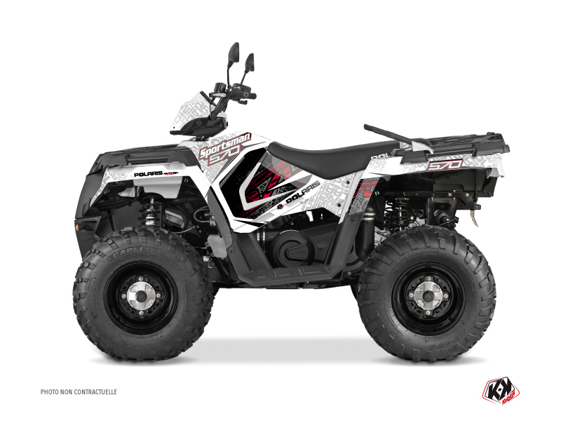 polaris atv rock  graphic kit white