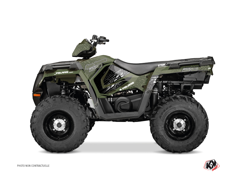 polaris atv rock  graphic kit green