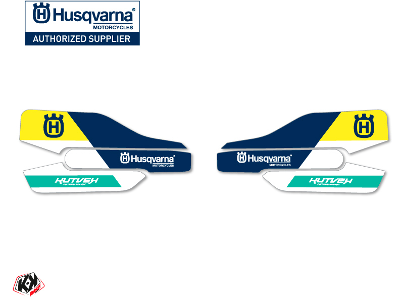 Kit Déco Stickers de protège mains Rocky Moto Cross Husqvarna TC-FC Bleu