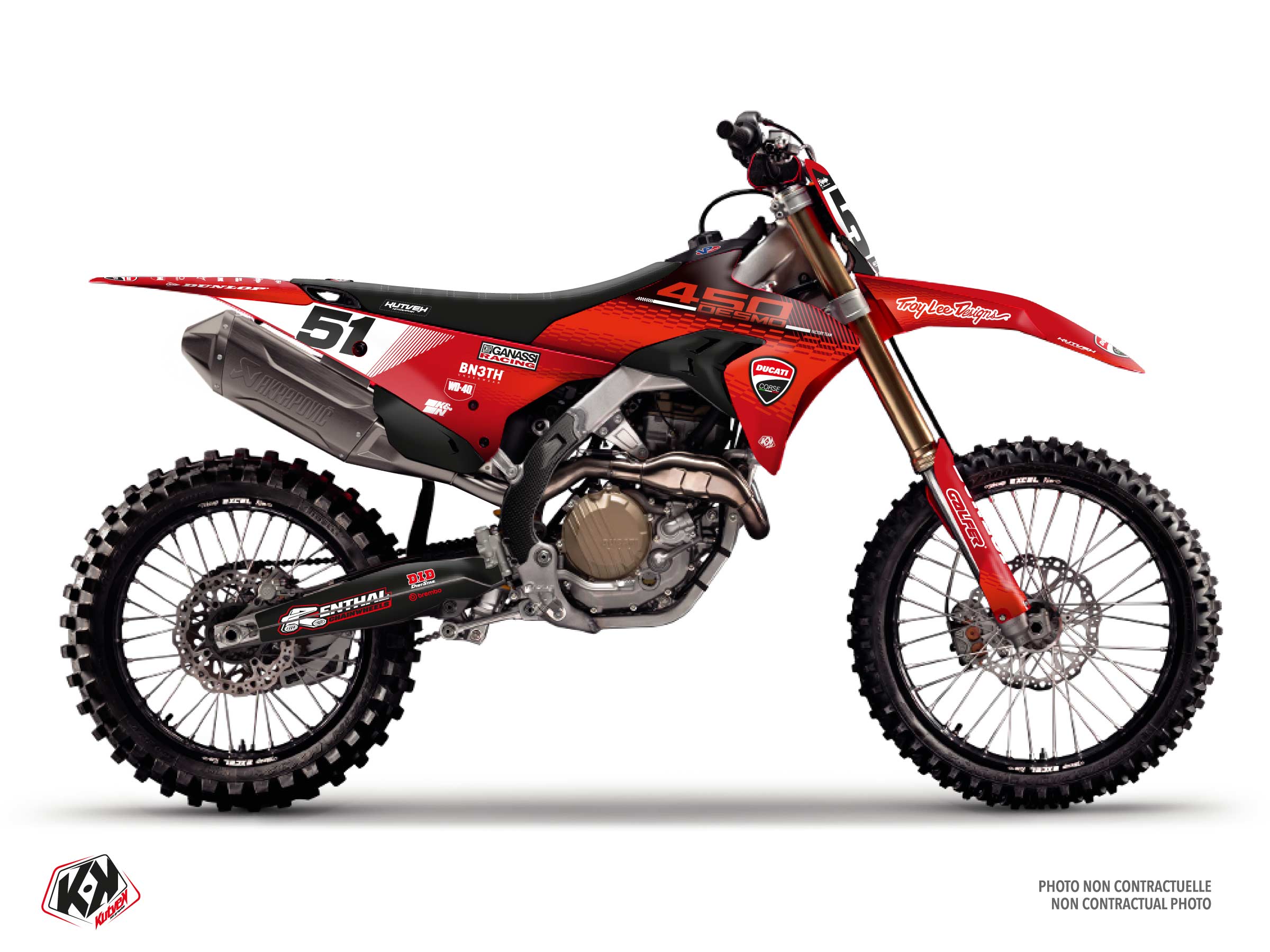kit déco motocross ducati scoria rouge 
