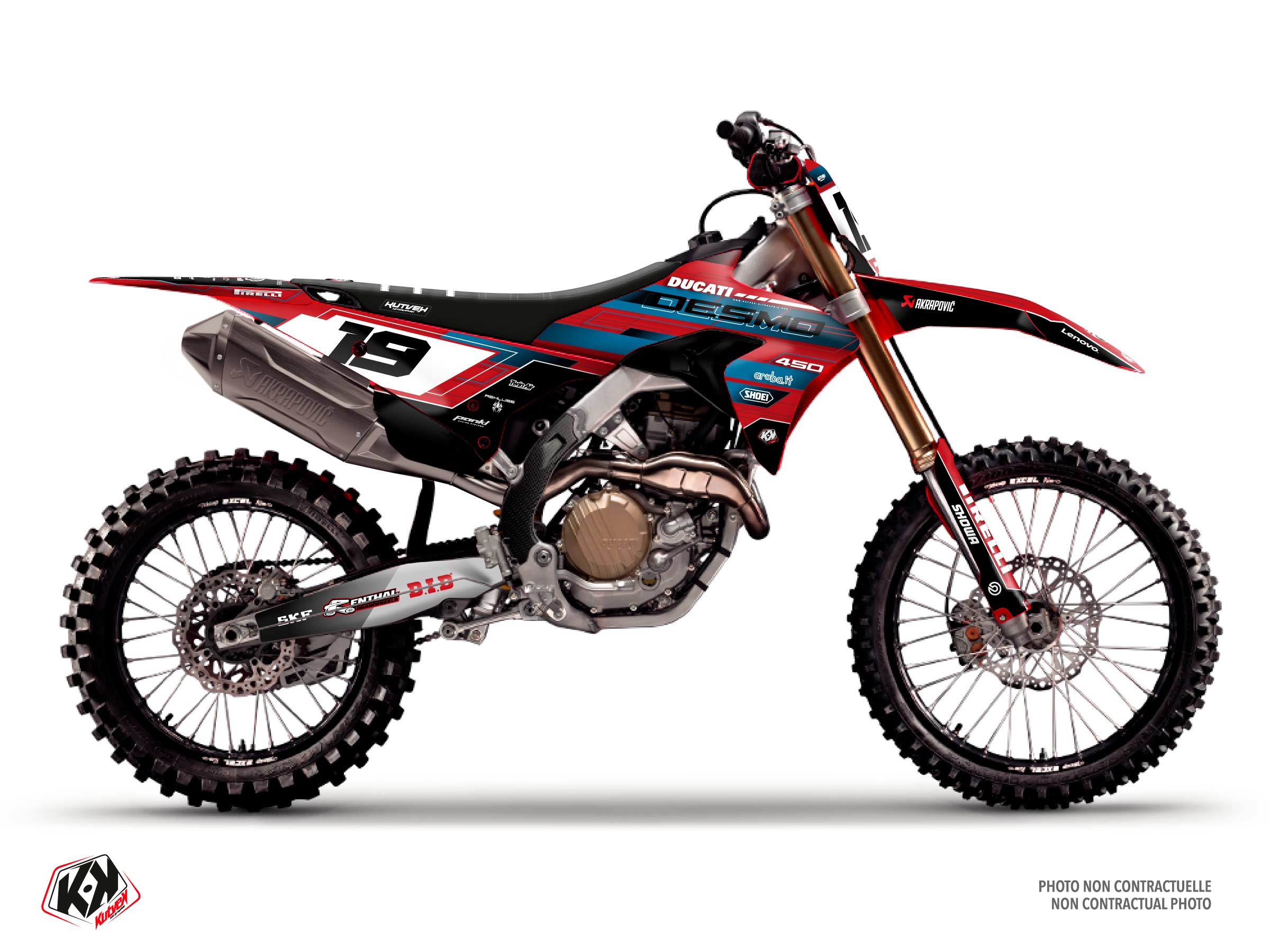 kit déco motocross ducati shift bleu 