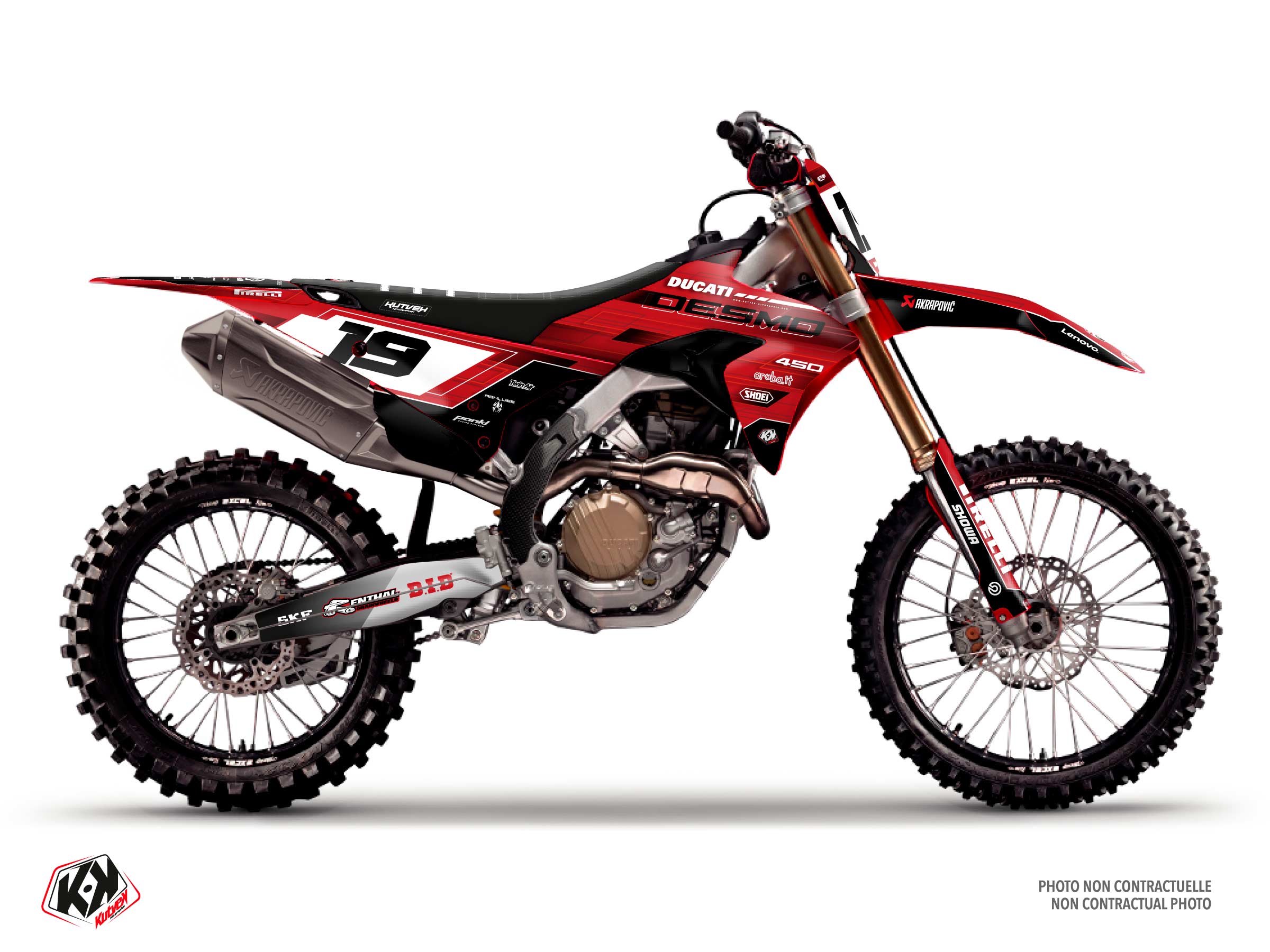 kit déco motocross ducati shift rouge 