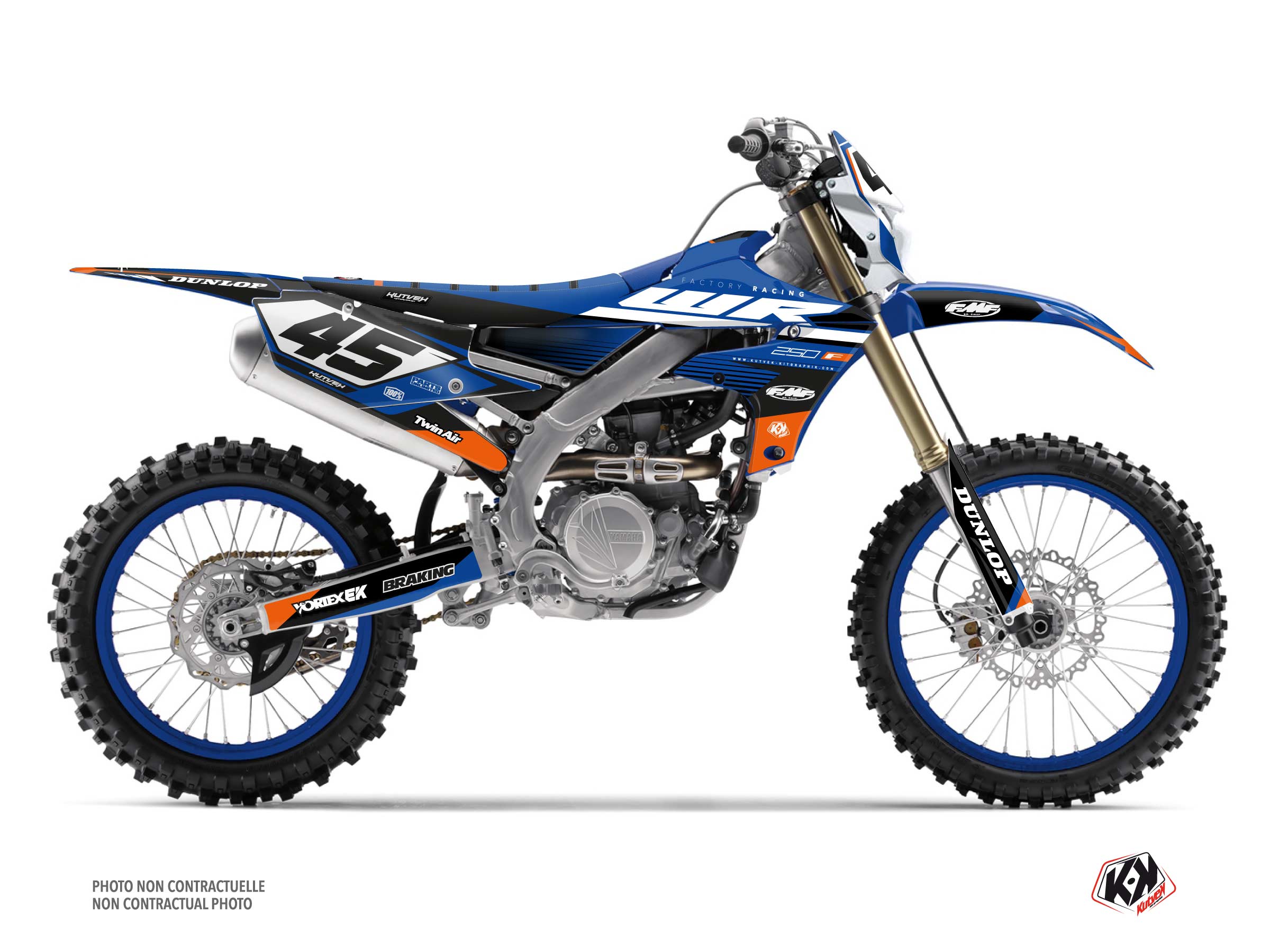 Yamaha 250 WRF Dirt Bike Shok Graphic Kit Blue