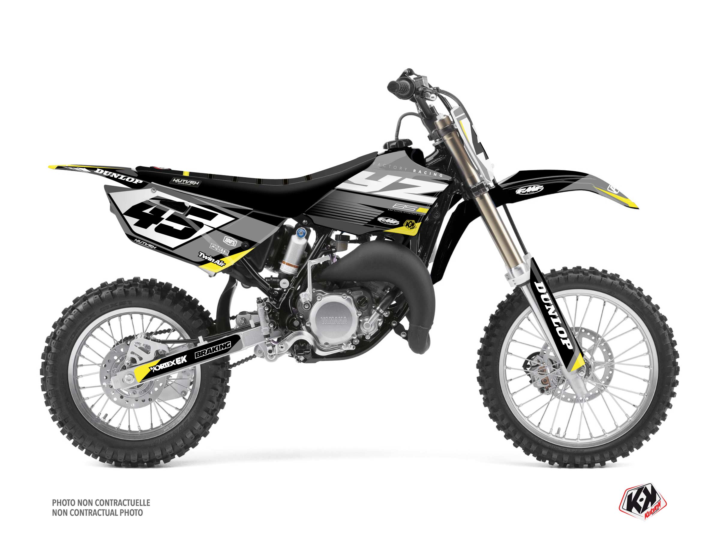 yamaha dirt bike shok  graphic kit grey