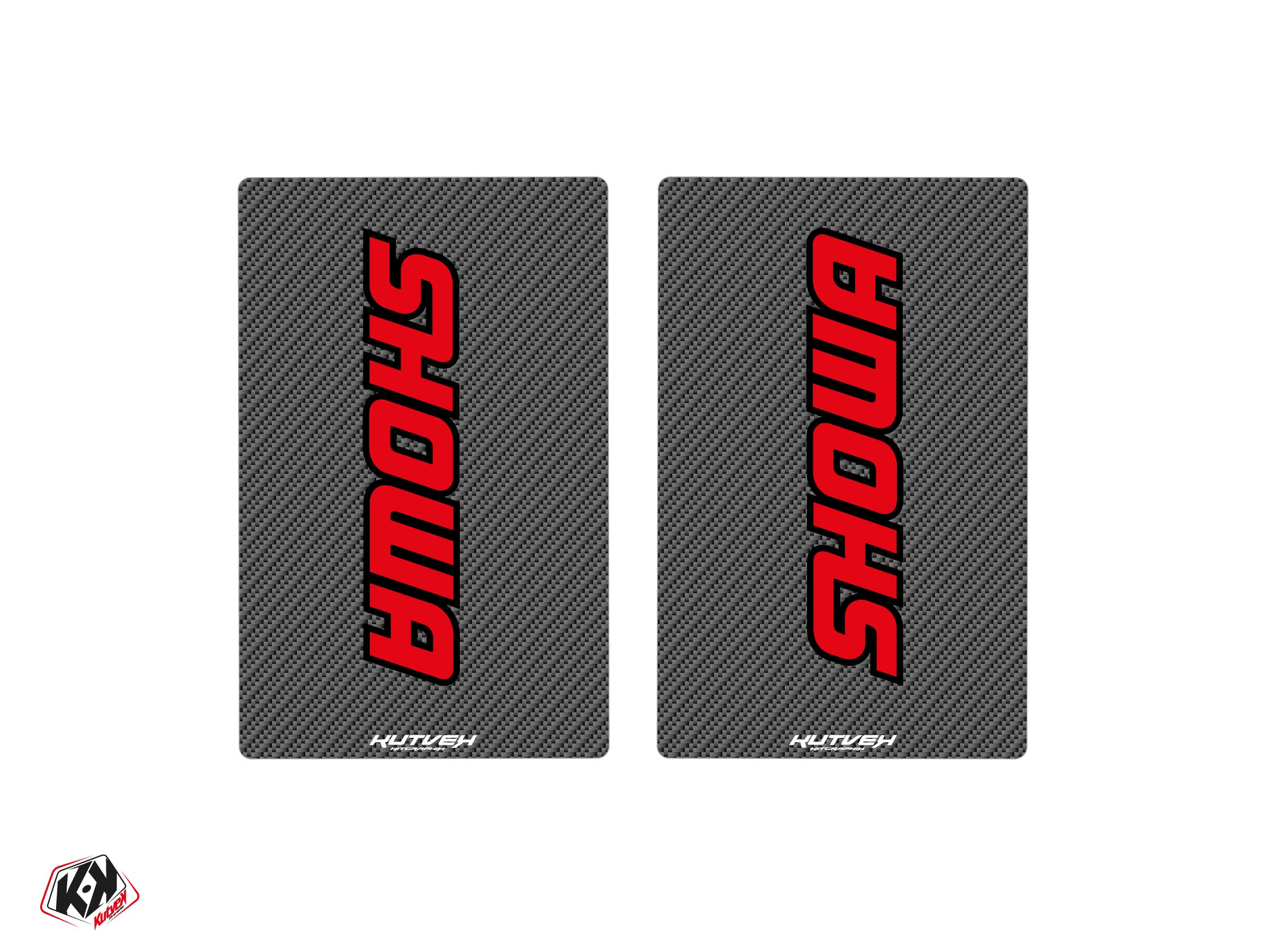 STICKERS DE FOURCHE MOTO CROSS SHOWA V2 CARBONE - 250X160MM