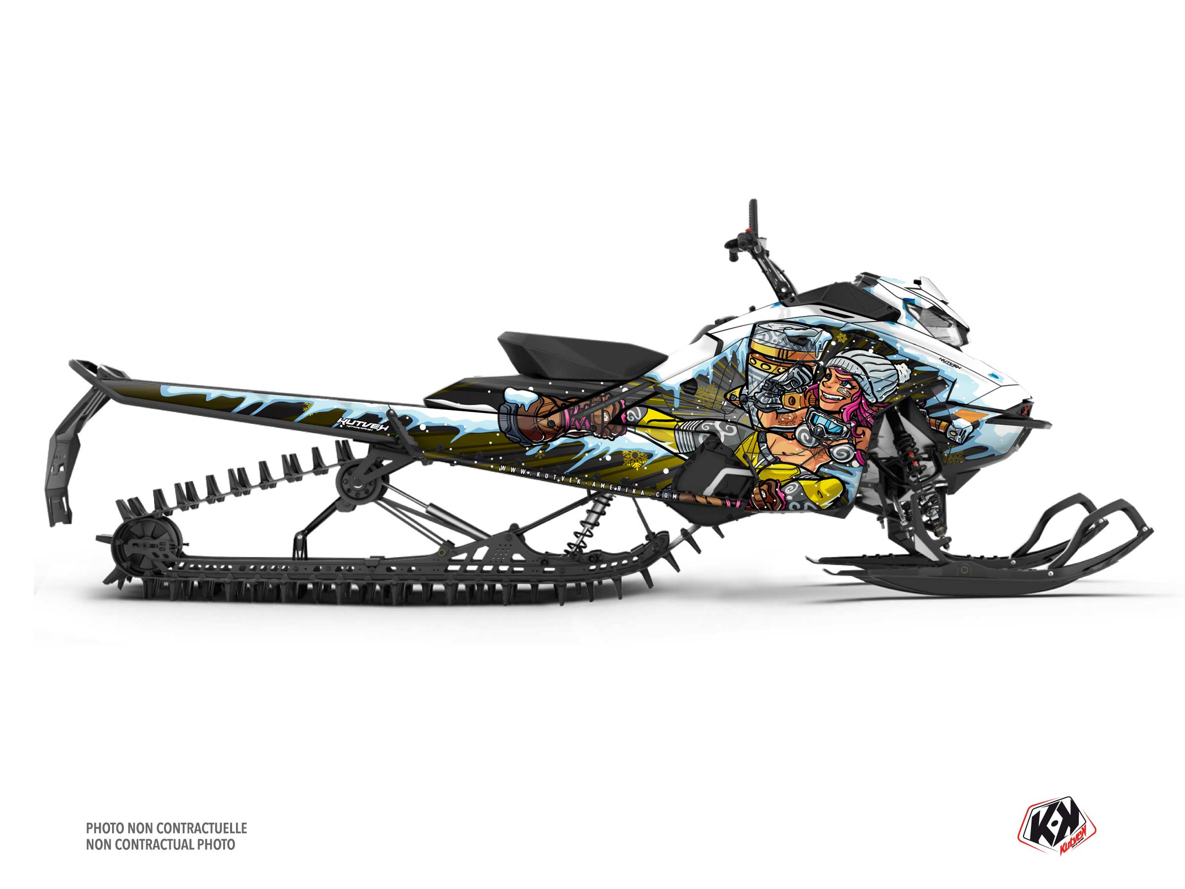 kit déco motoneige skidoo gsx le 900 ace xena noir-jaune
